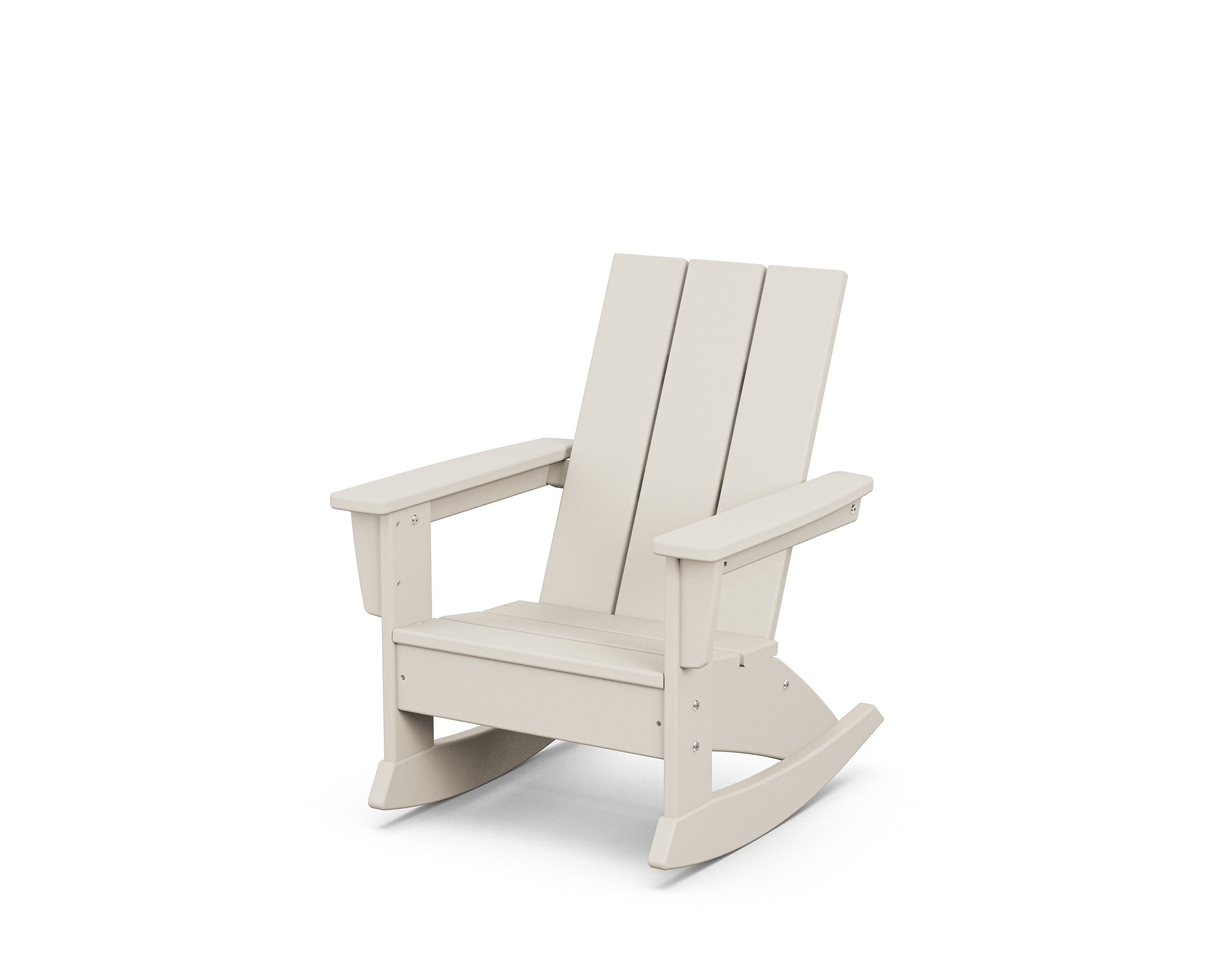 POLYWOOD Kids Modern Adirondack Rocking Chair in Sand