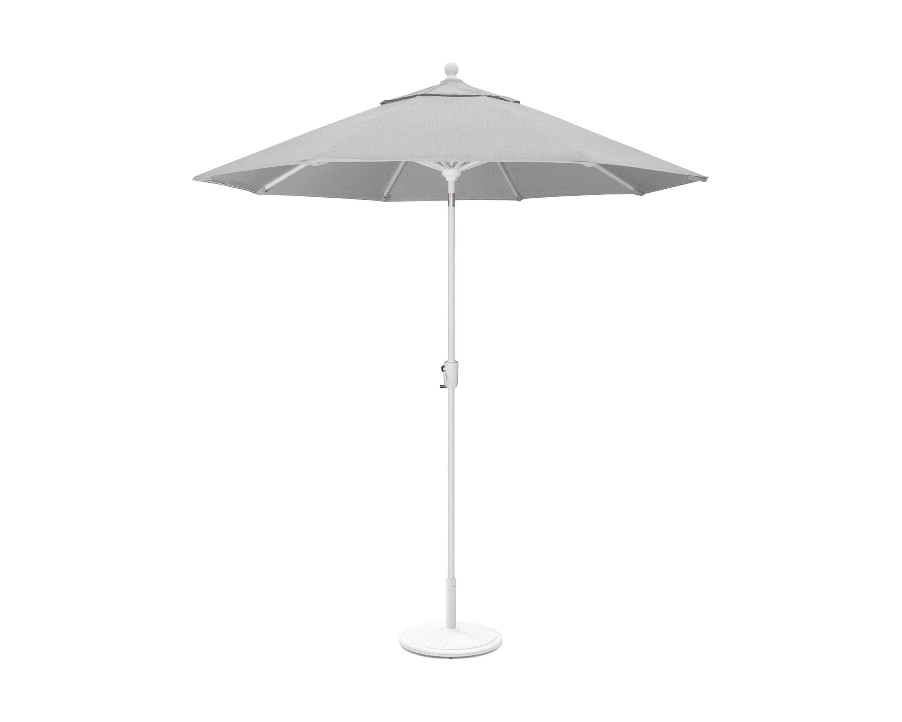 POLYWOOD 9' Tilt Market Umbrella & Base - Bar Height in White / Granite