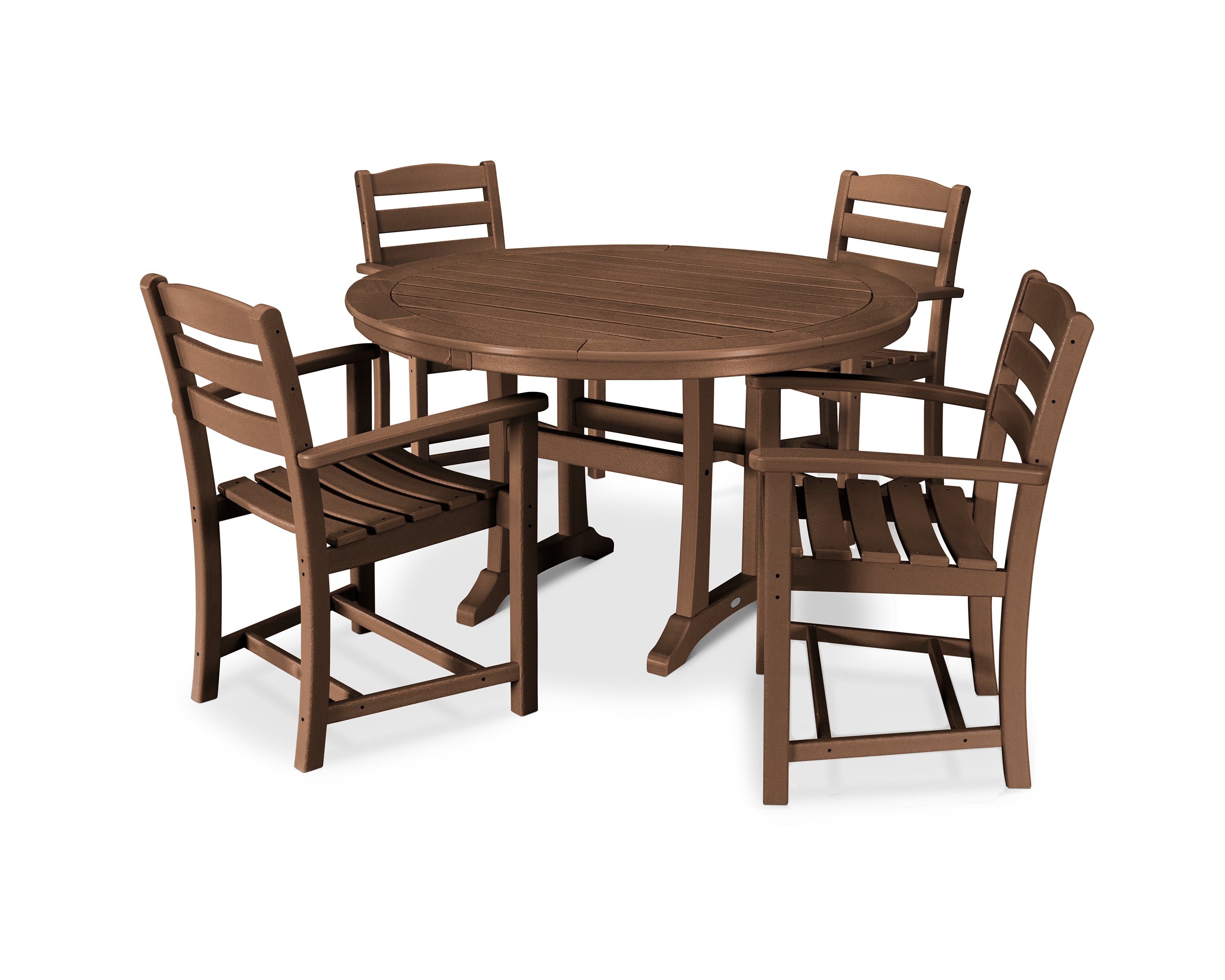 POLYWOOD® La Casa Café 5-Piece Arm Chair Dining Set in Teak