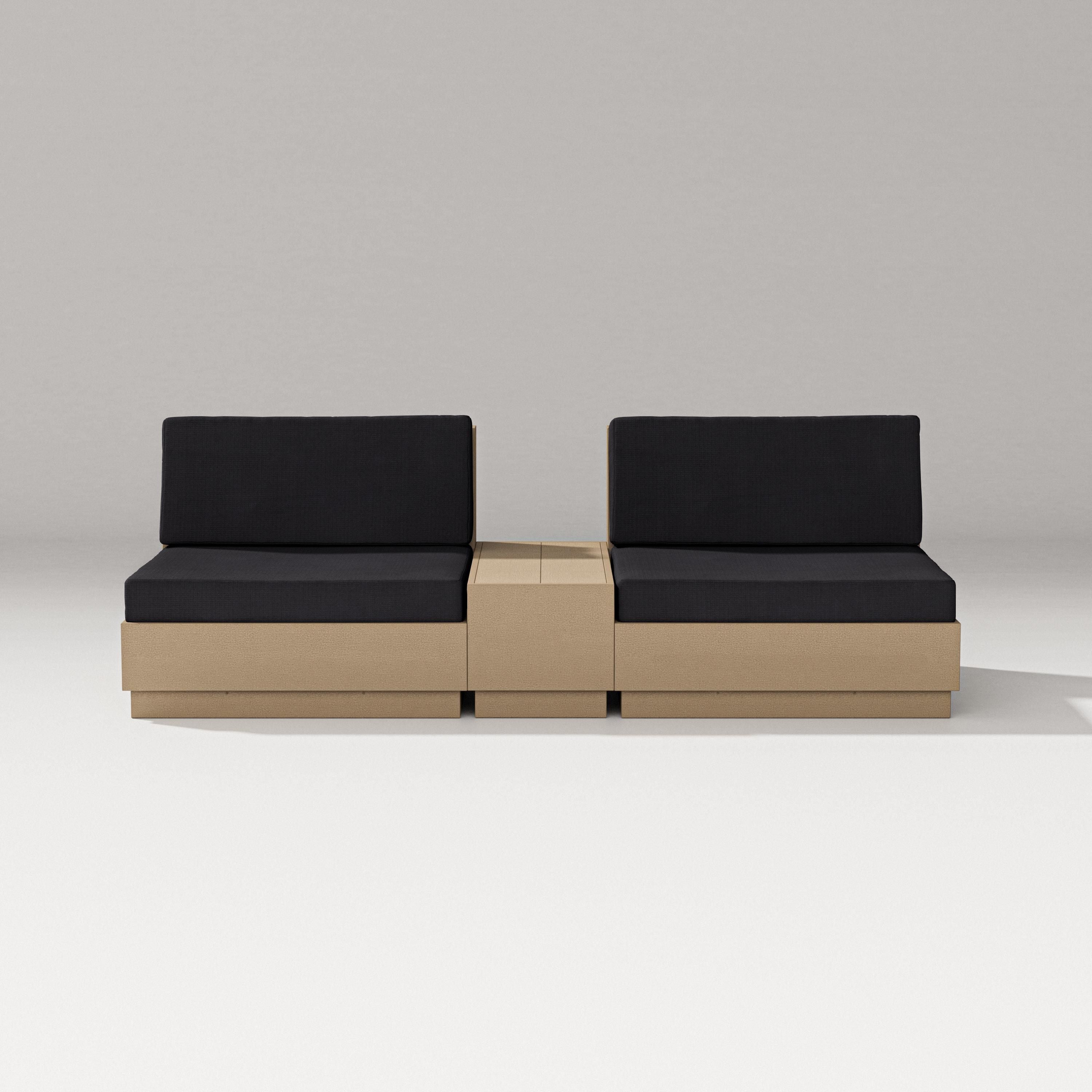 PW Designer Series Elevate Lounge Chair Set in Vintage Sahara / Midnight Linen