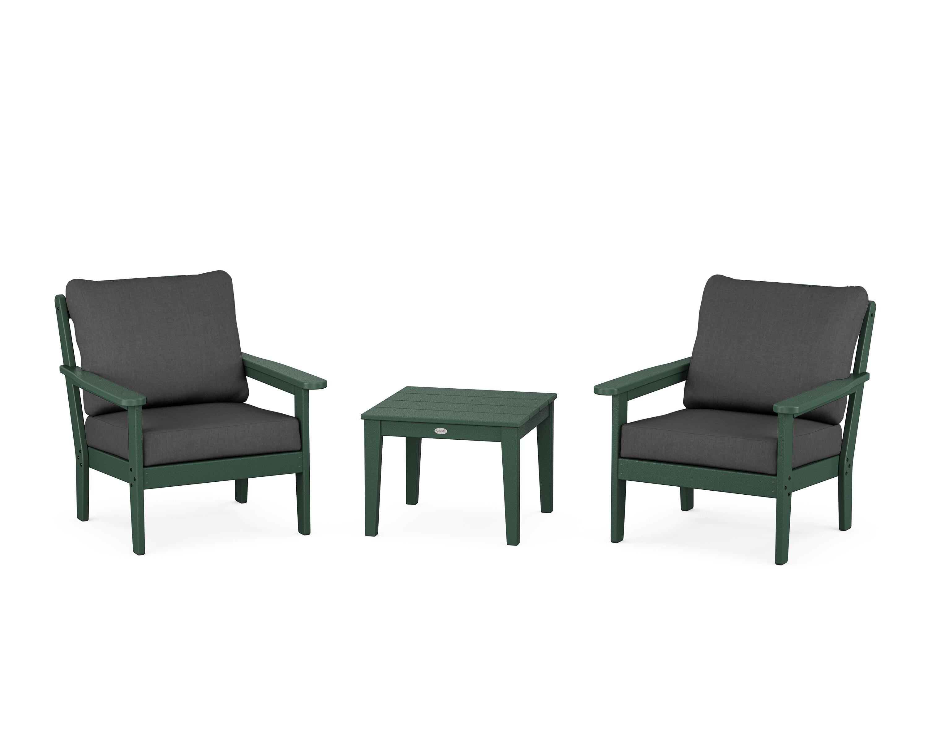 Country Living Cottage 3-Piece Deep Seating Set in Green / Spectrum Carbon