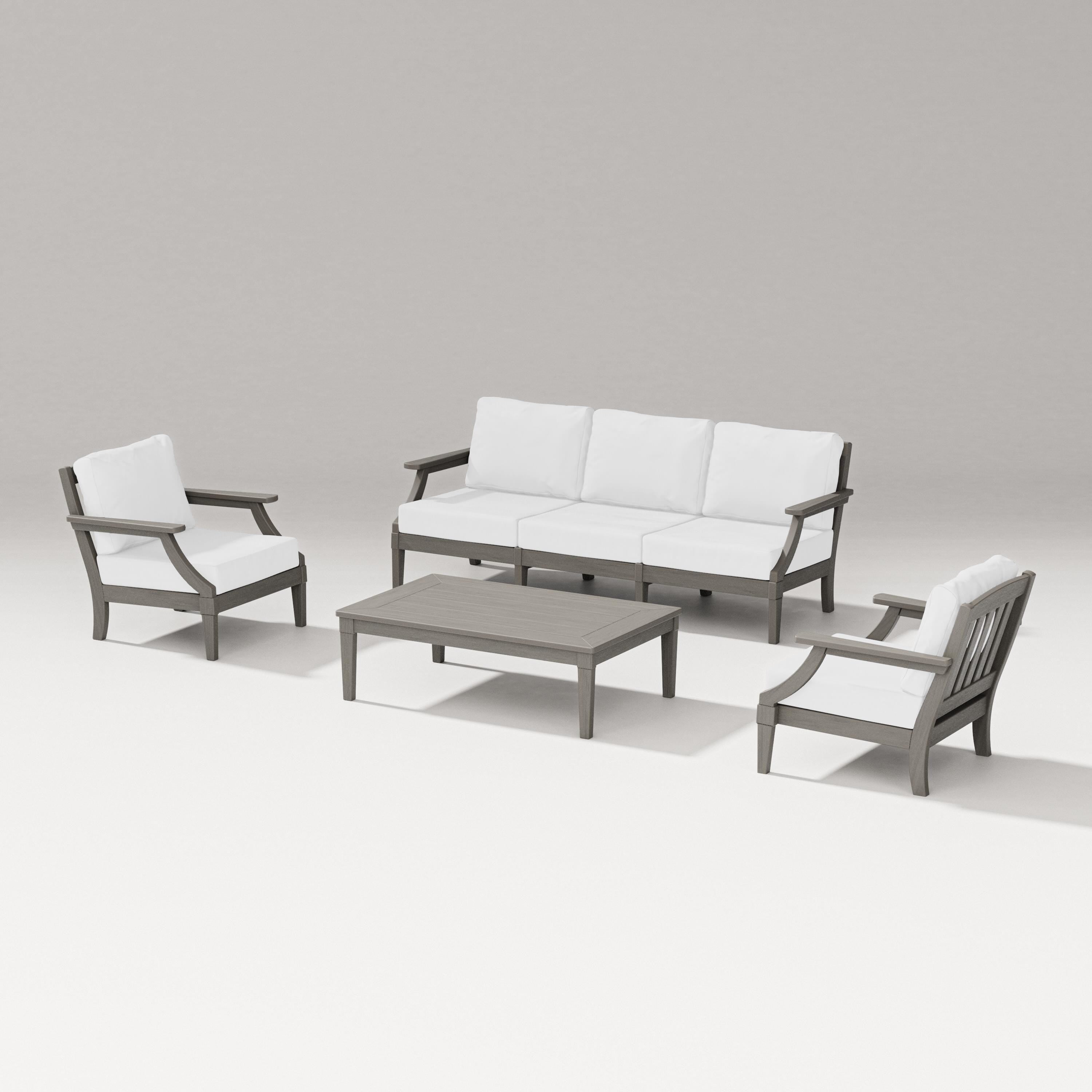 PW Designer Series Estate 4-Piece Lounge Sofa Set in Driftwood / Natural