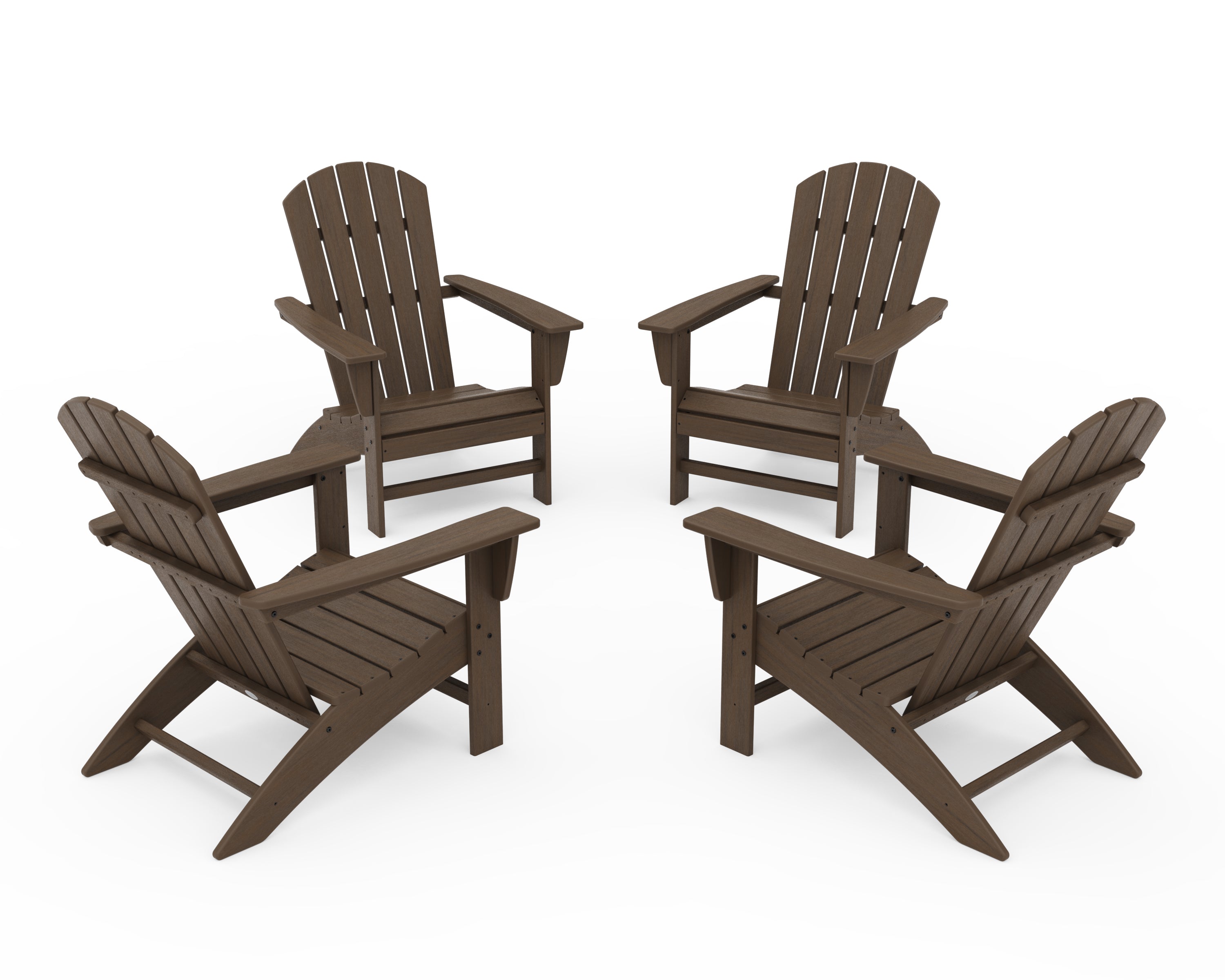 POLYWOOD Nautical 4-Piece Adirondack Conversation Set in Kona