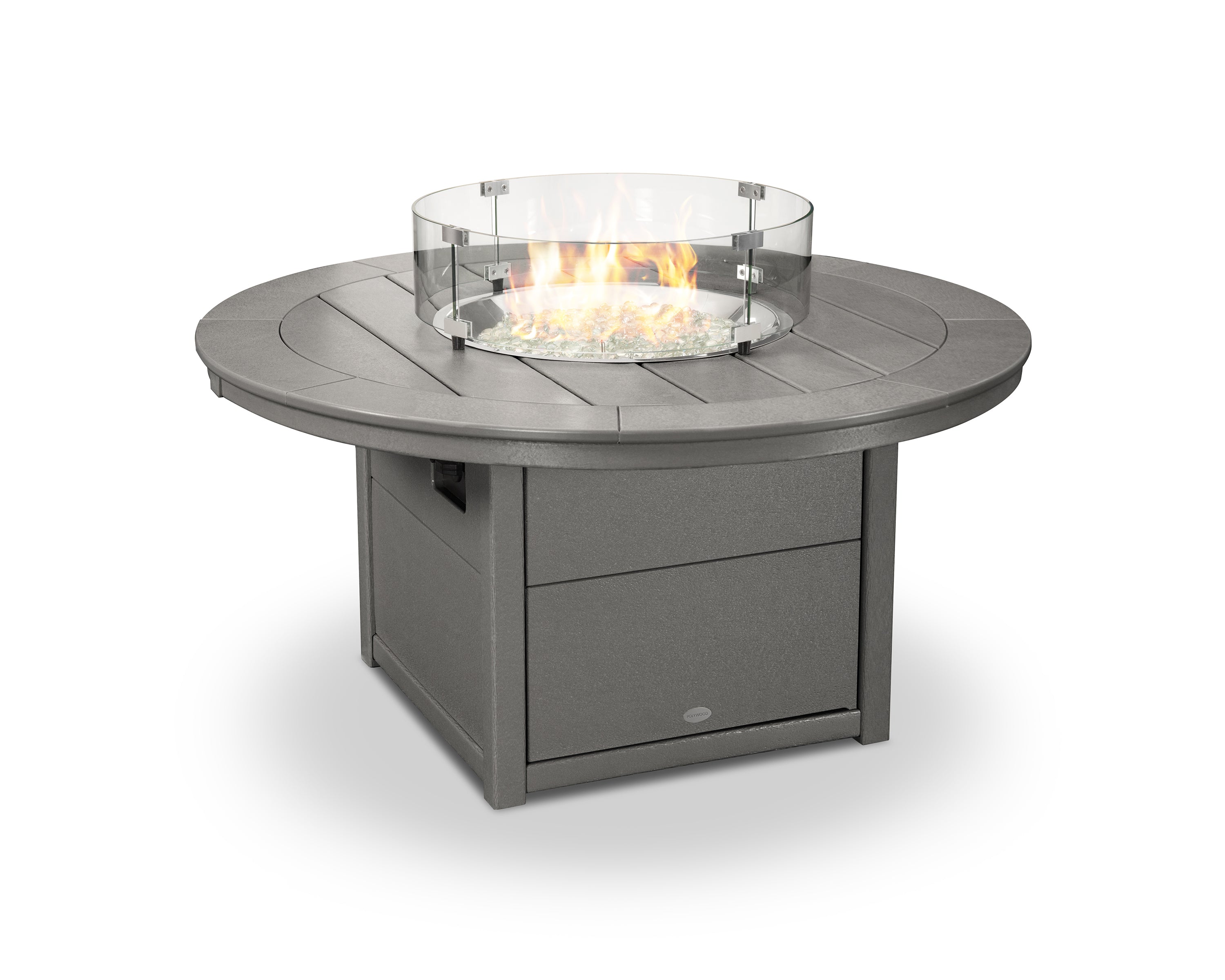 POLYWOOD® Round 48" Fire Pit Table in Slate Grey