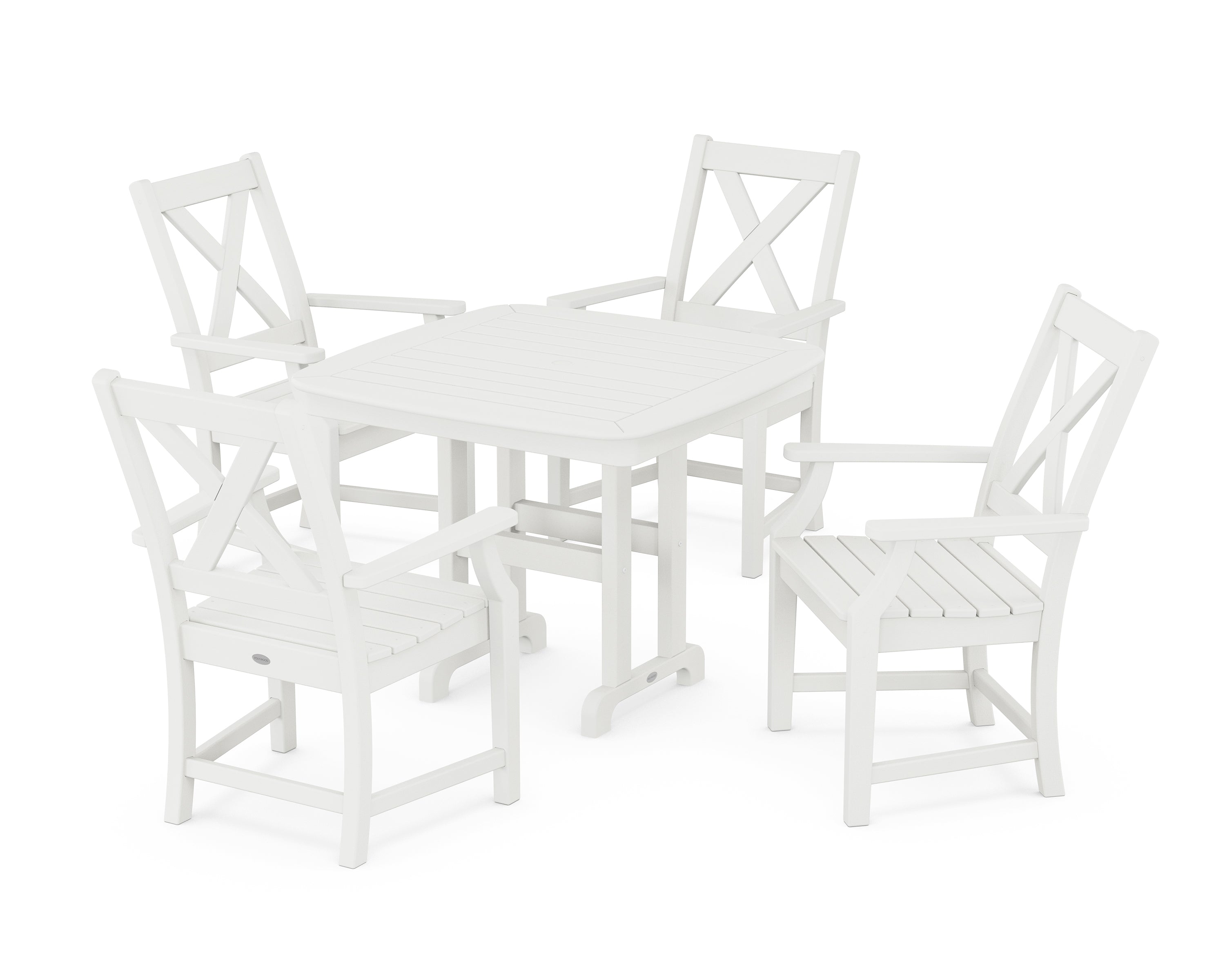 POLYWOOD® Braxton 5-Piece Dining Set in Vintage White