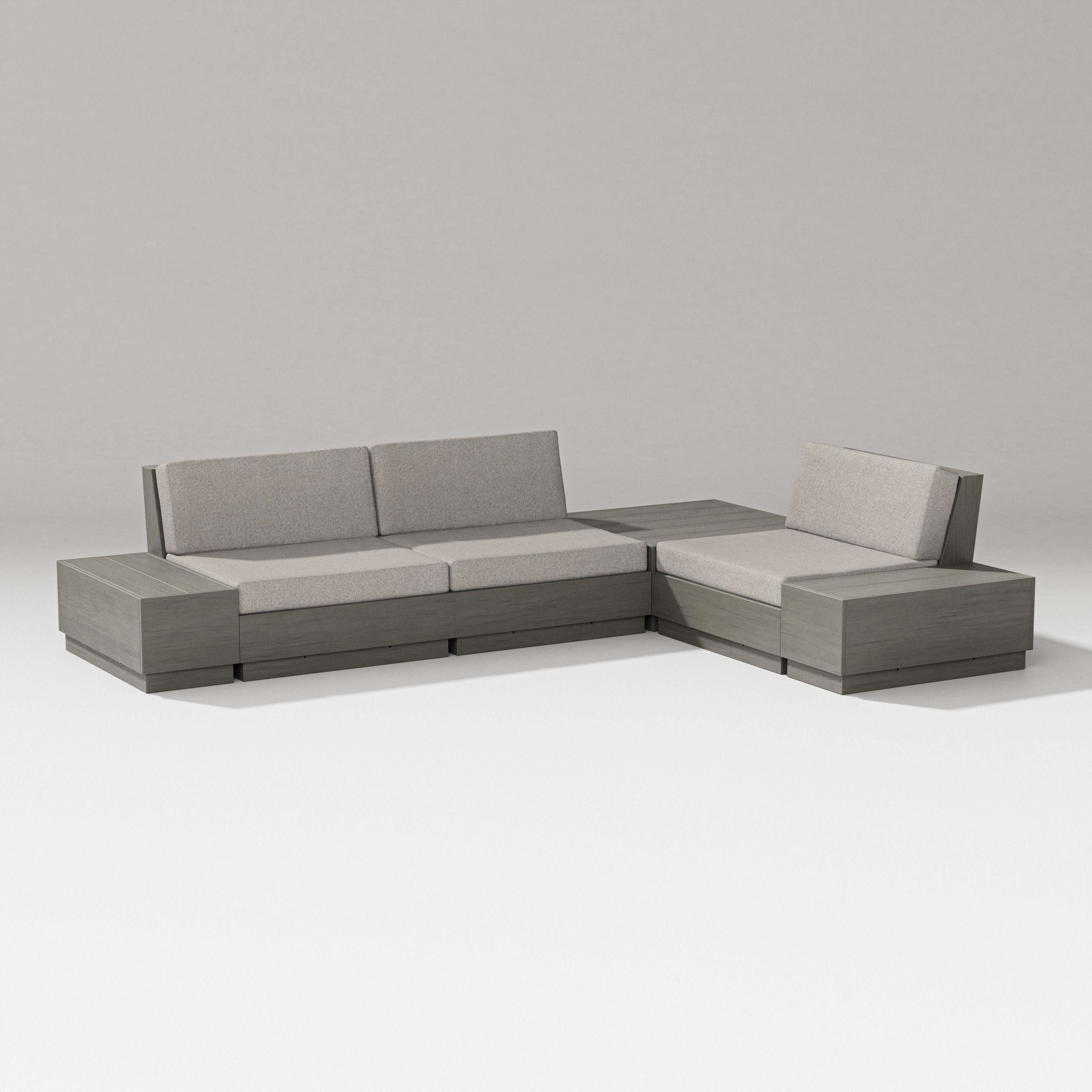 PW Designer Series Elevate 6-Piece Corner Sectional in Driftwood / Weathered Tweed
