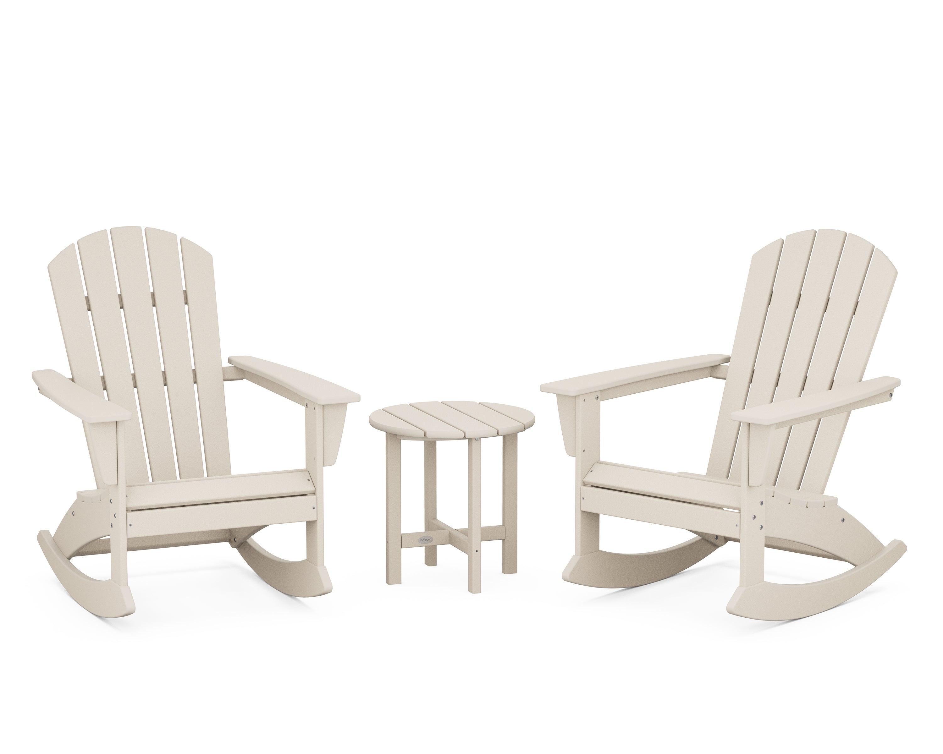 POLYWOOD® Nautical 3-Piece Adirondack Rocking Chair Set in Sand