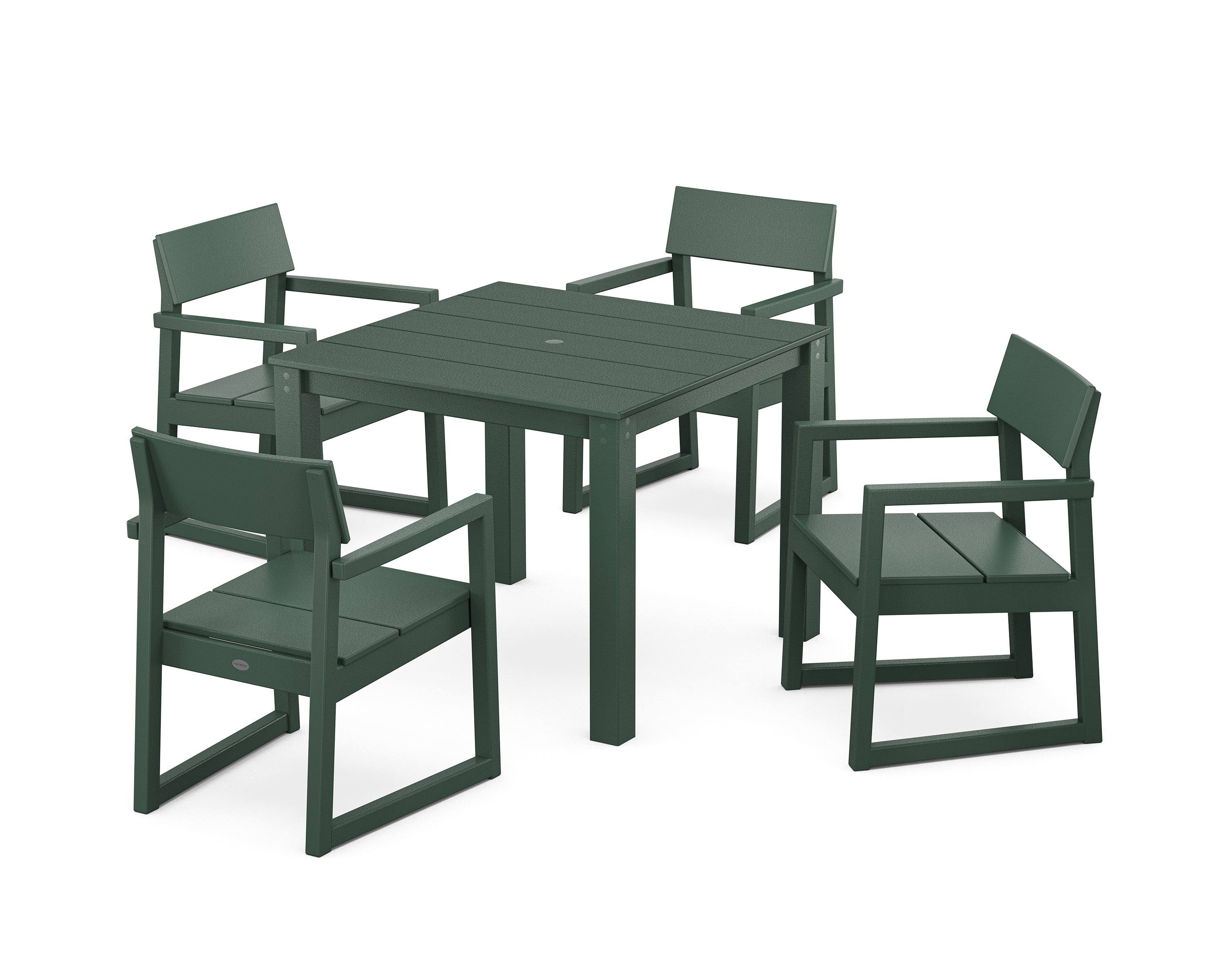 POLYWOOD® EDGE 5-Piece Parsons Dining Set in Green