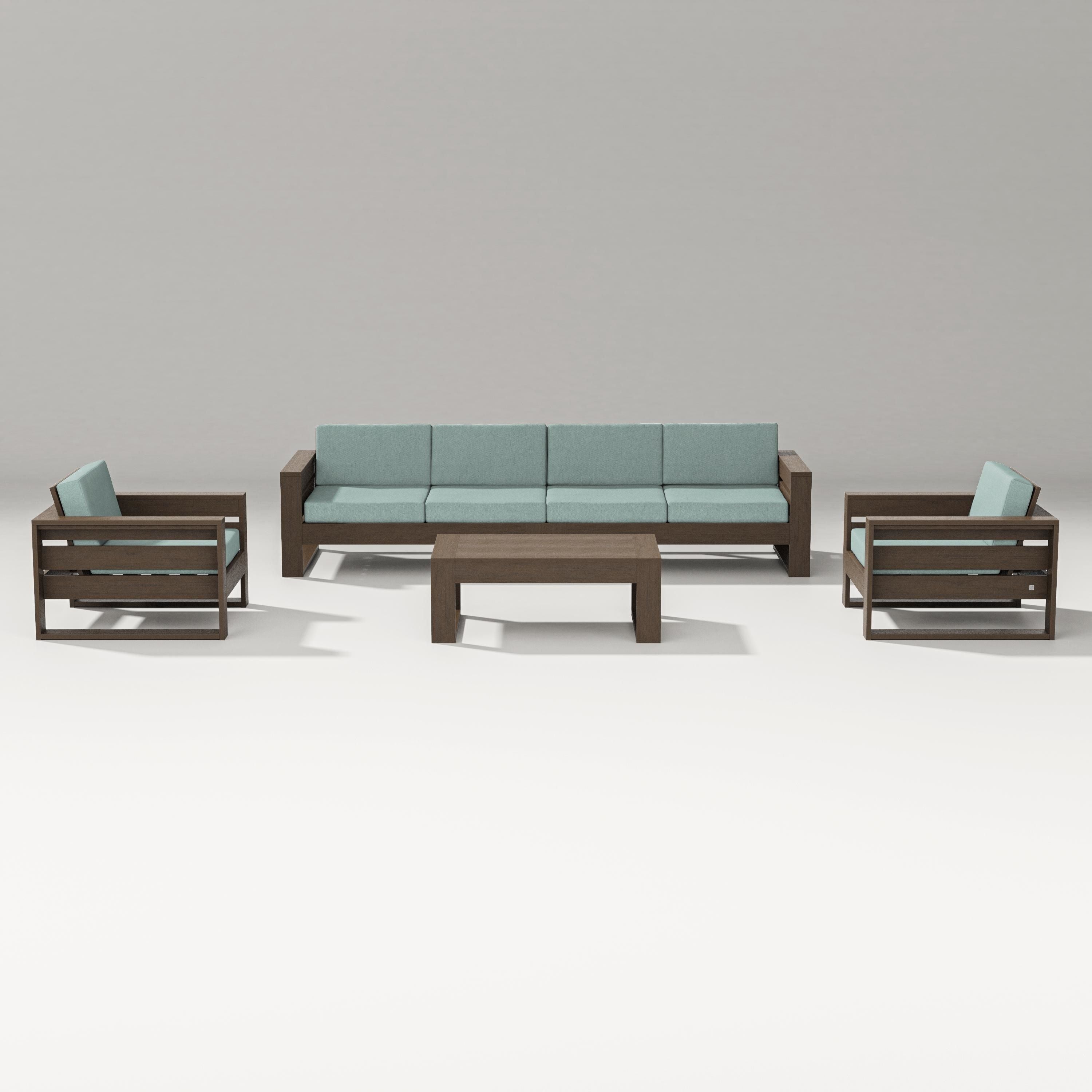 PW Designer Series Latitude 5-Piece Lounge Sofa Set in Kona / Glacier Spa