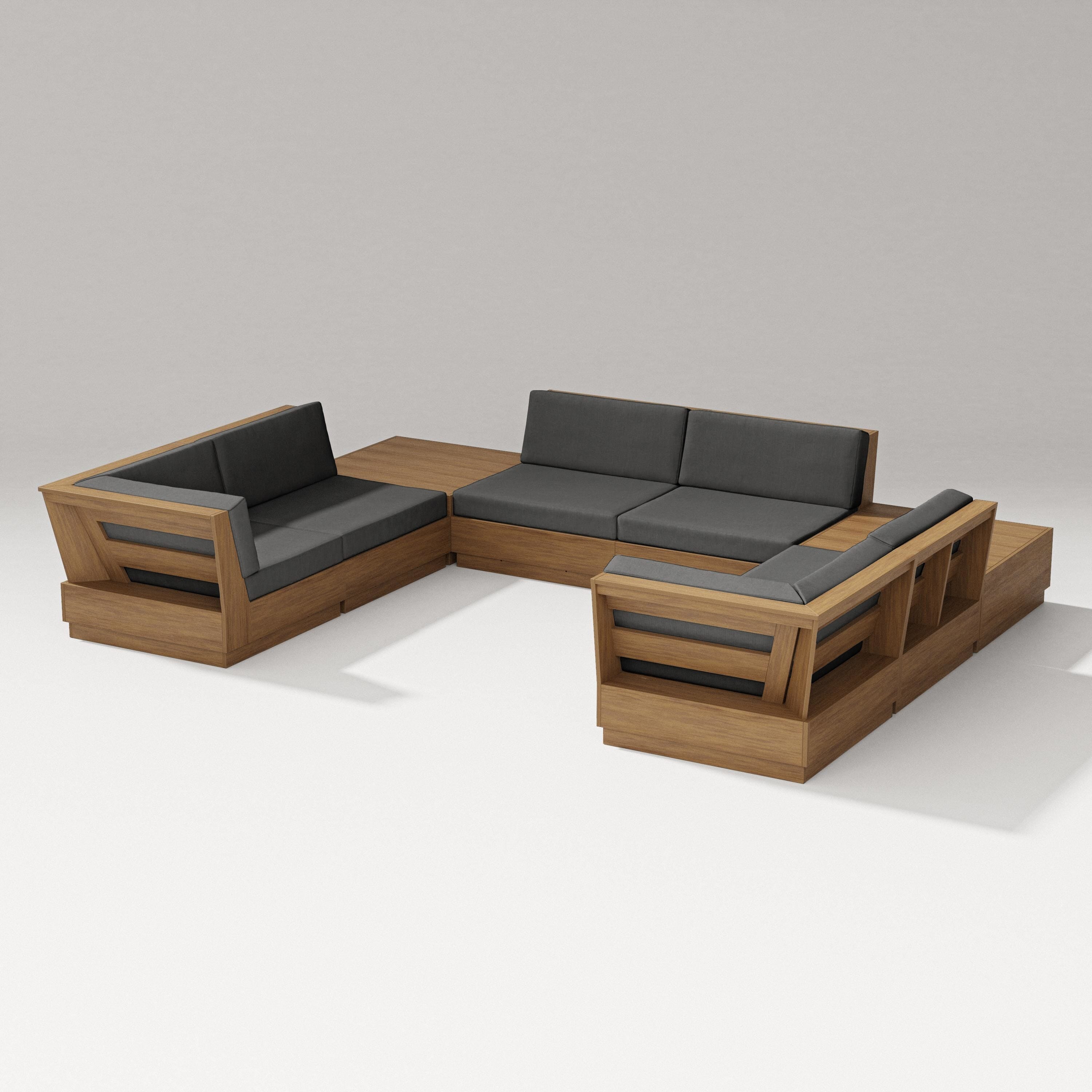 PW Designer Series Elevate 8-Piece U-Shaped Sectional in Natural / Spectrum Carbon