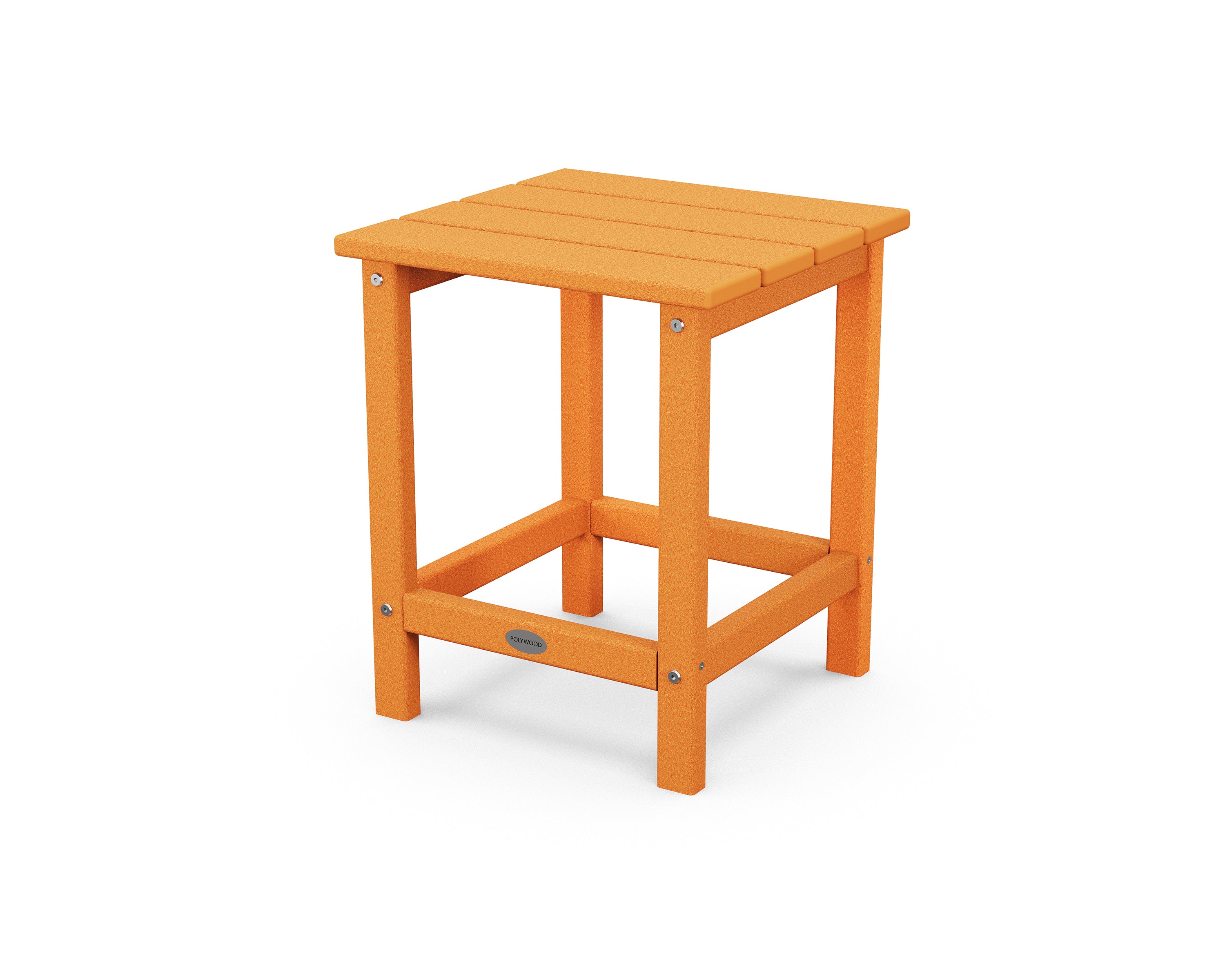 POLYWOOD Long Island 18" Side Table in Tangerine