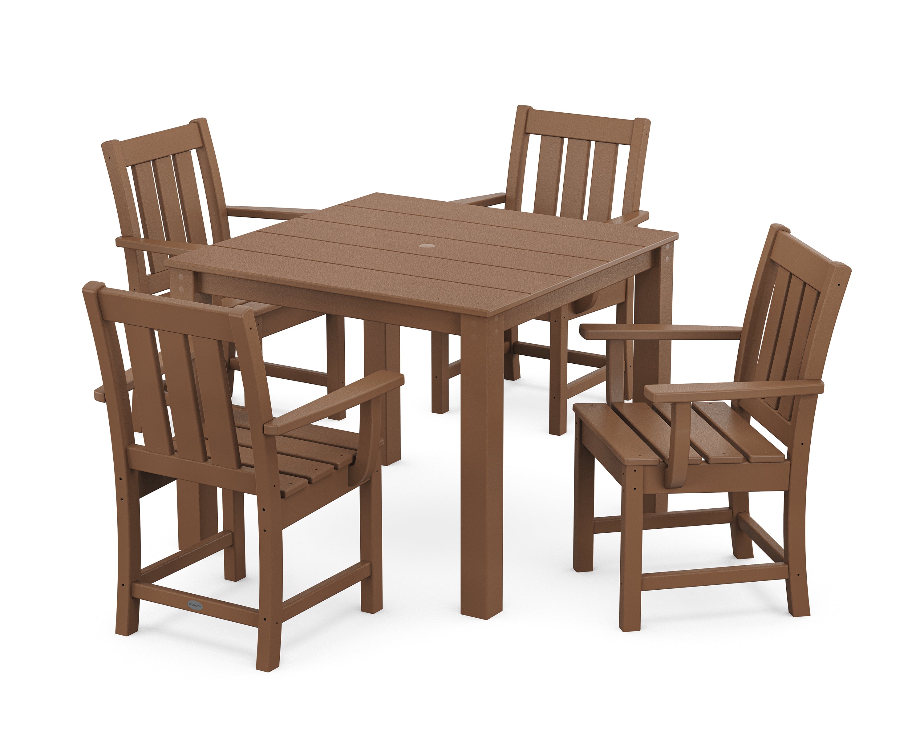 POLYWOOD® Oxford 5-Piece Parsons Dining Set in Teak