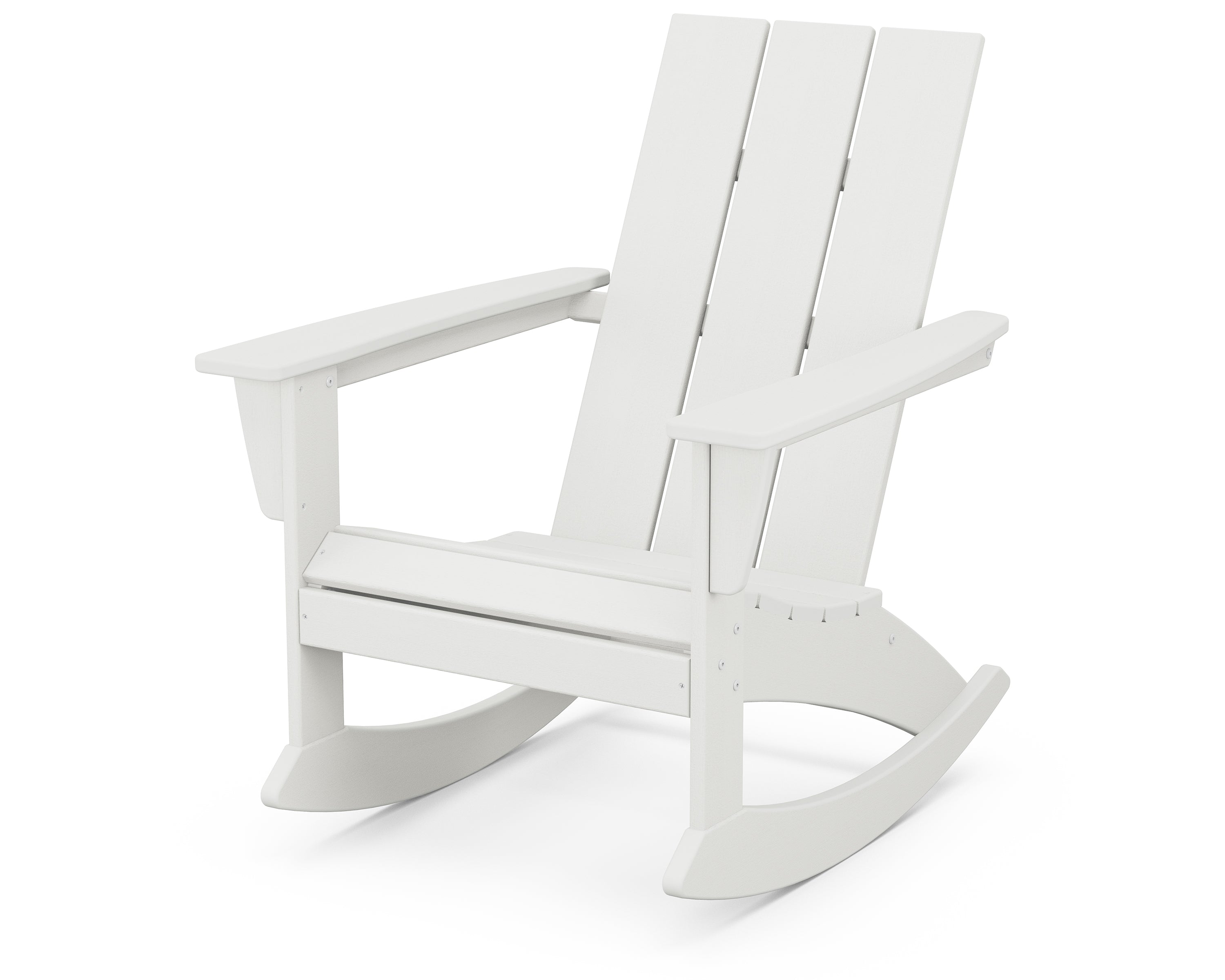 POLYWOOD® Modern Adirondack Rocking Chair in Vintage White