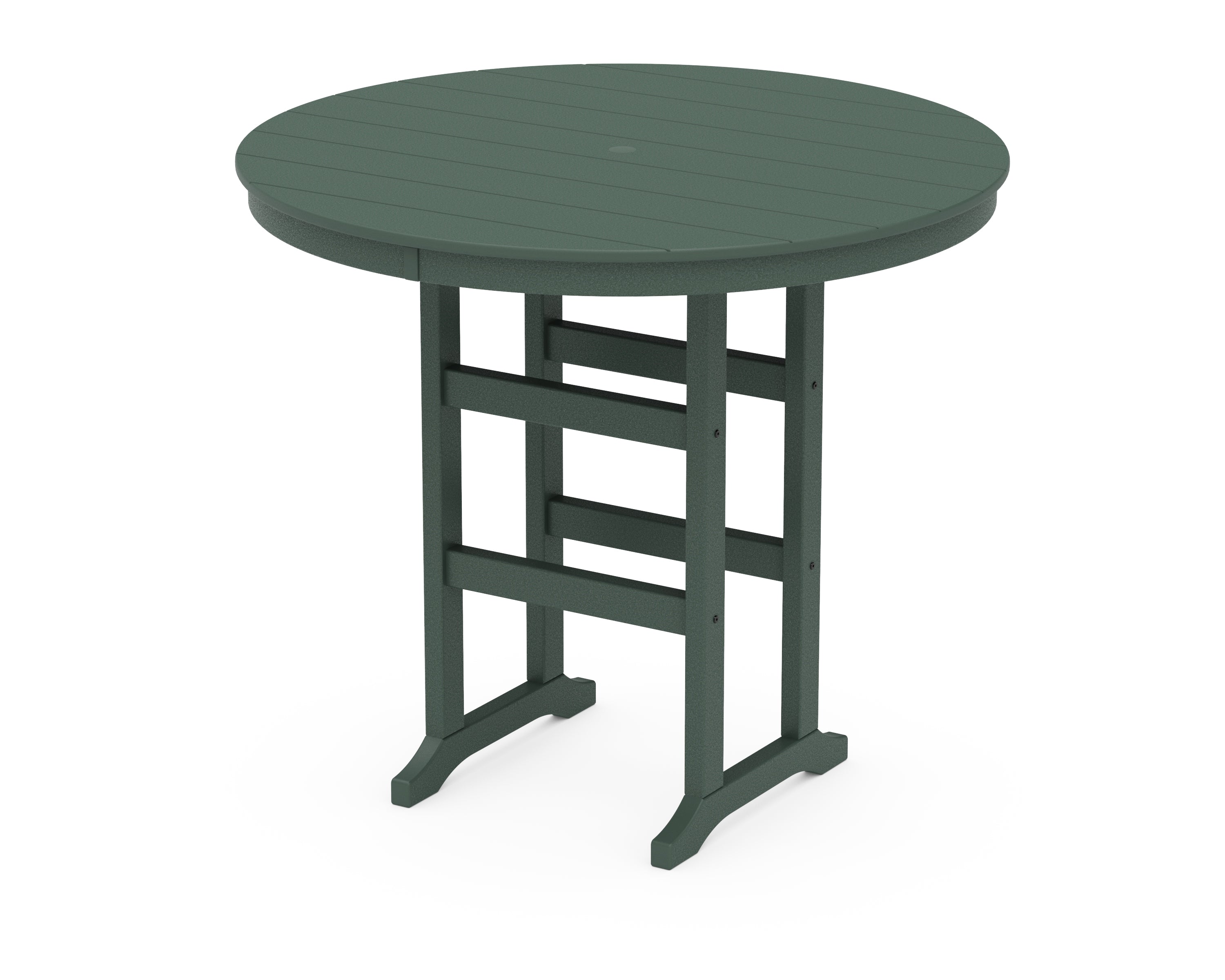 POLYWOOD 48" Round Farmhouse Bar Table in Green