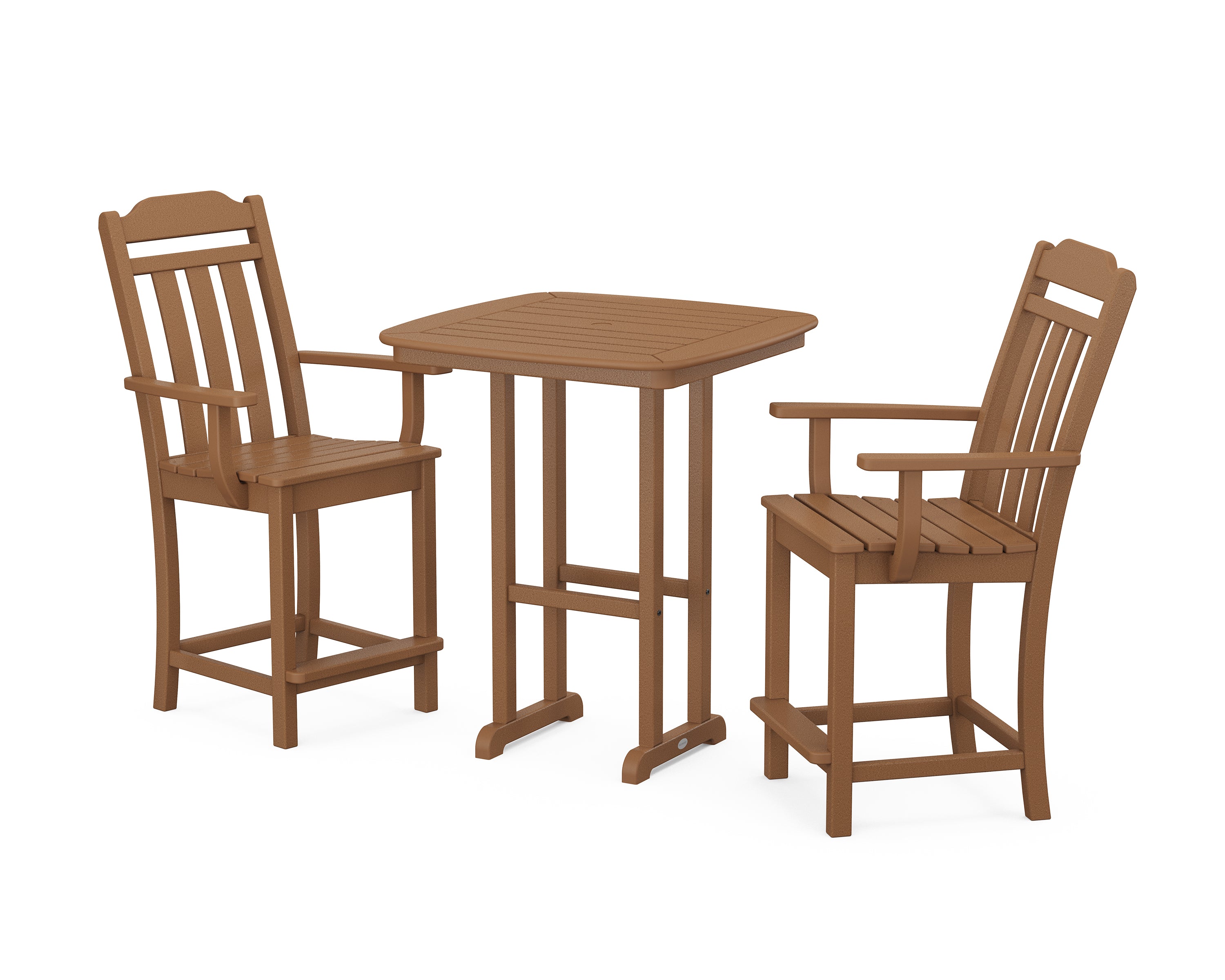 POLYWOOD Country Living 3-Piece Counter Set in Teak
