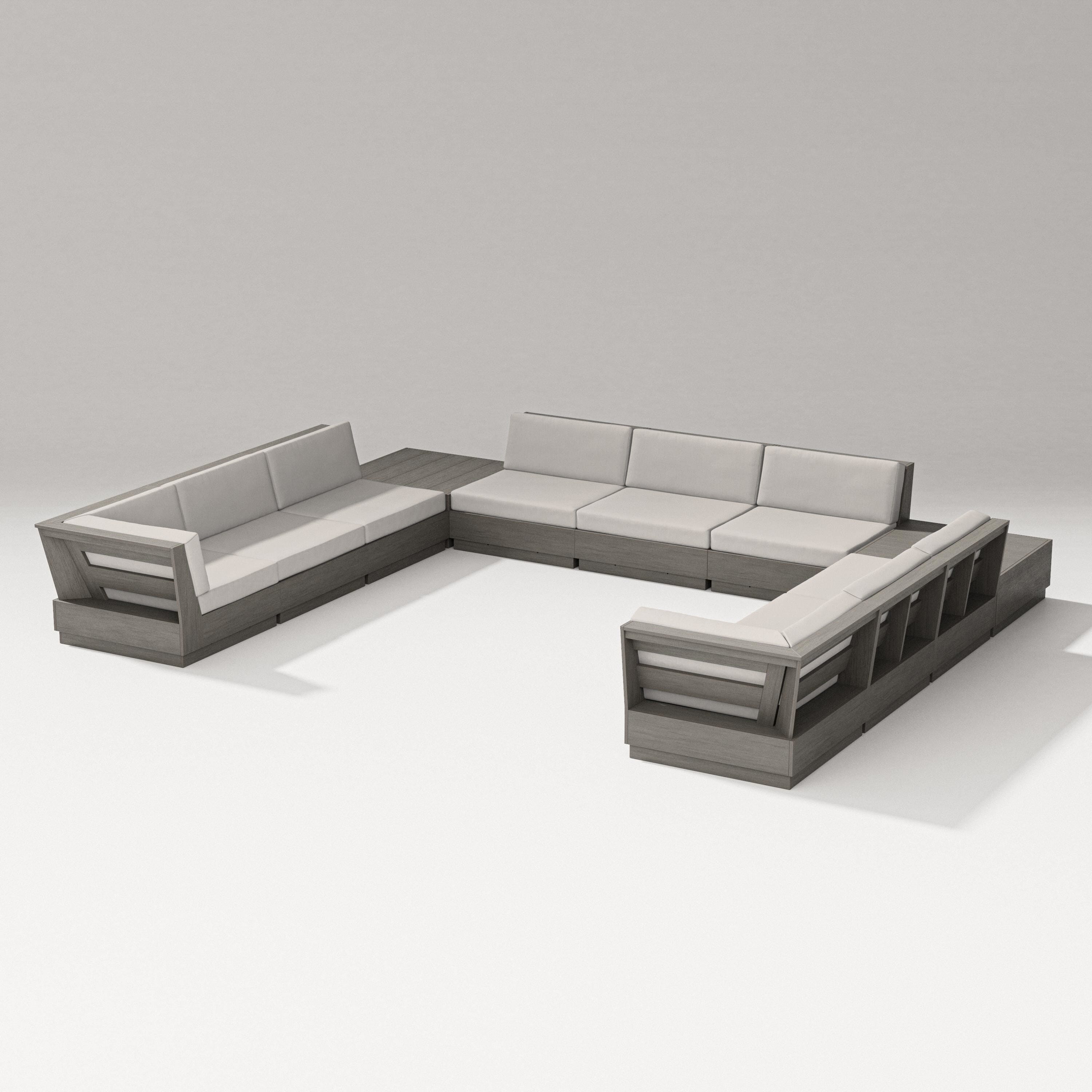 PW Designer Series Elevate 11-Piece U-Shaped Sofa Sectional in Driftwood / Cast Ash