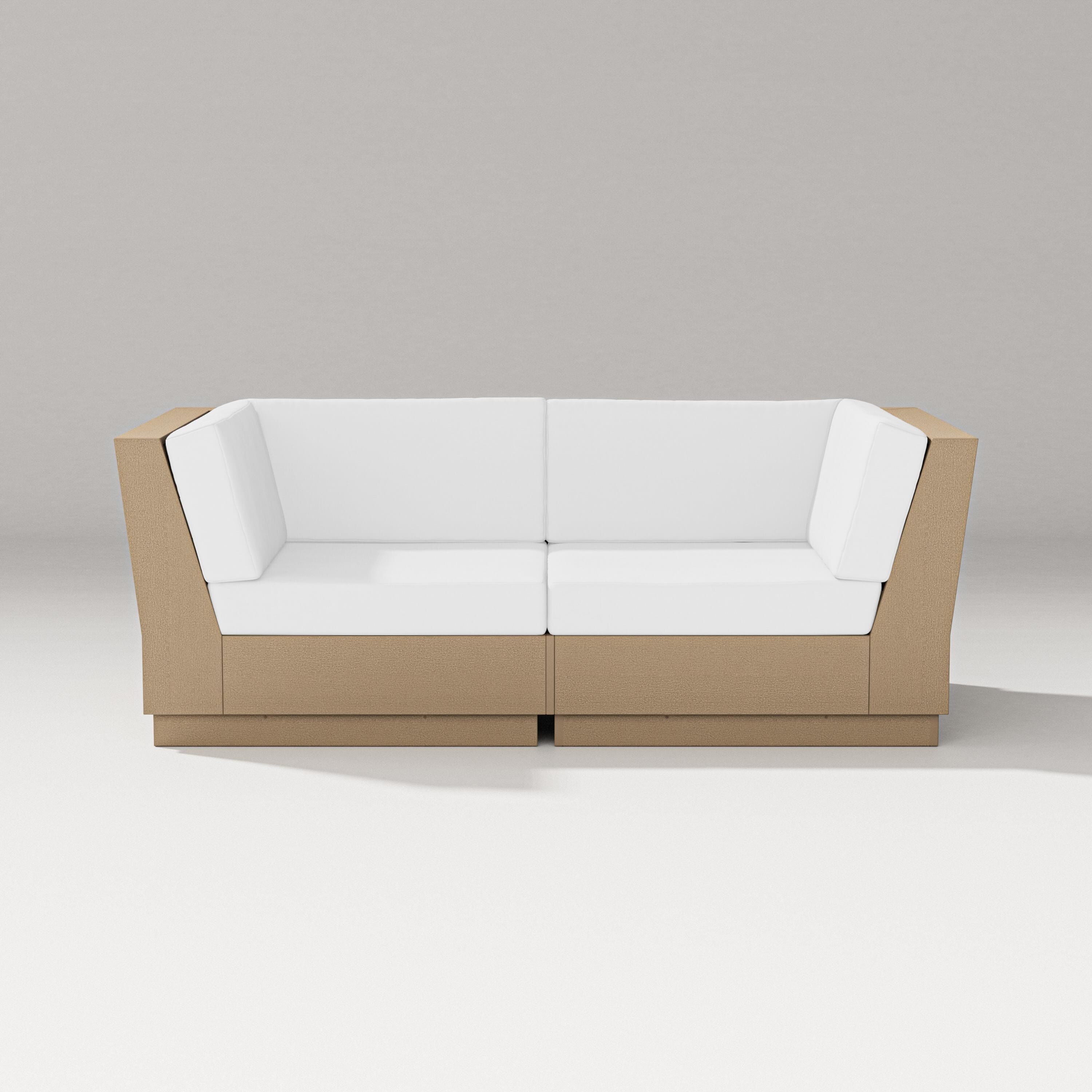 PW Designer Series Elevate Loveseat Sectional in Vintage Sahara / Natural