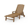 POLYWOOD Nautical Chaise with Arms & Wheels in Natural