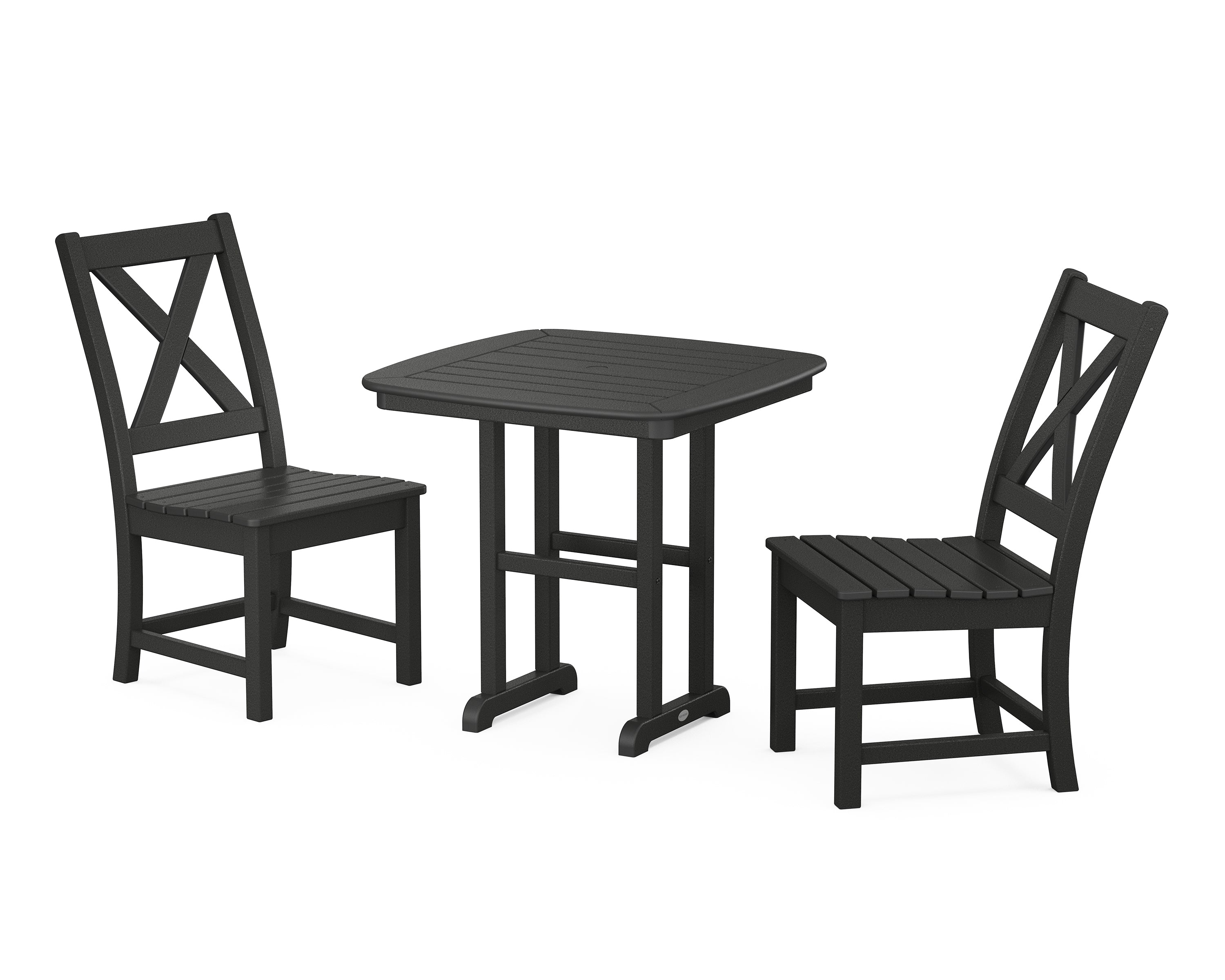 POLYWOOD® Braxton Side Chair 3-Piece Dining Set in Black