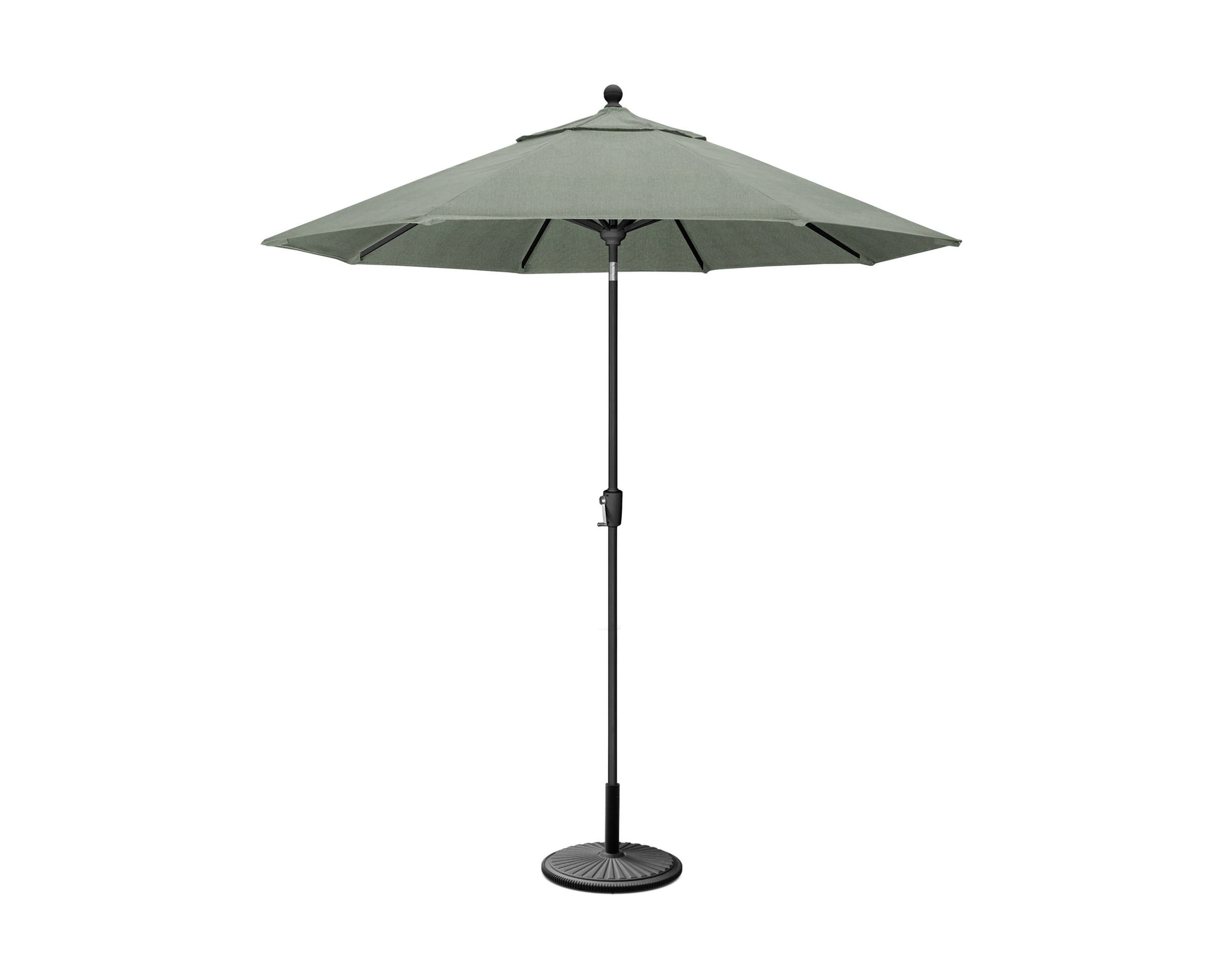 POLYWOOD 9' Tilt Market Umbrella & Base - Bar Height in Black / Cast Sage
