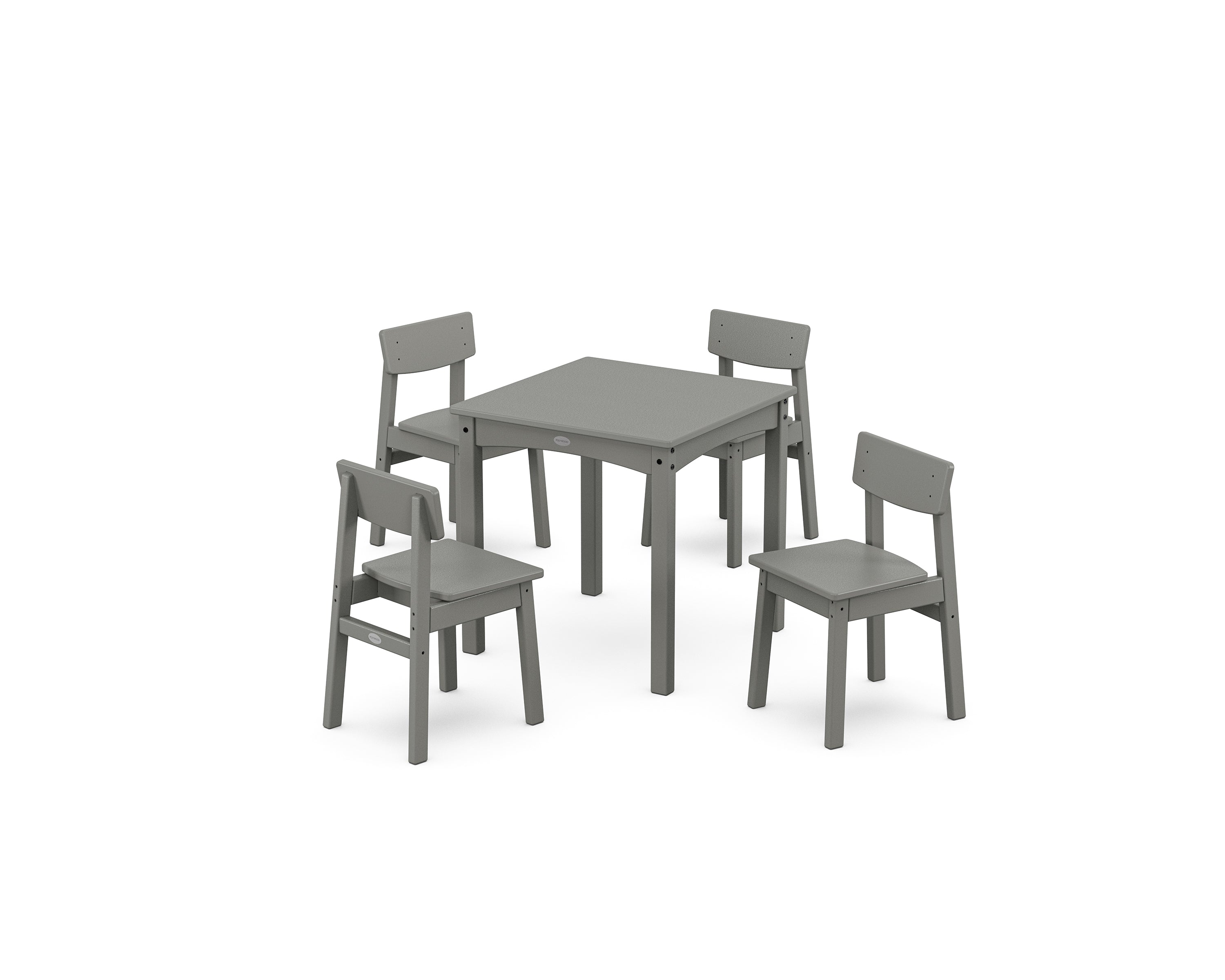 POLYWOOD Modern Studio Kids 5-Piece Dining Set in Slate Grey