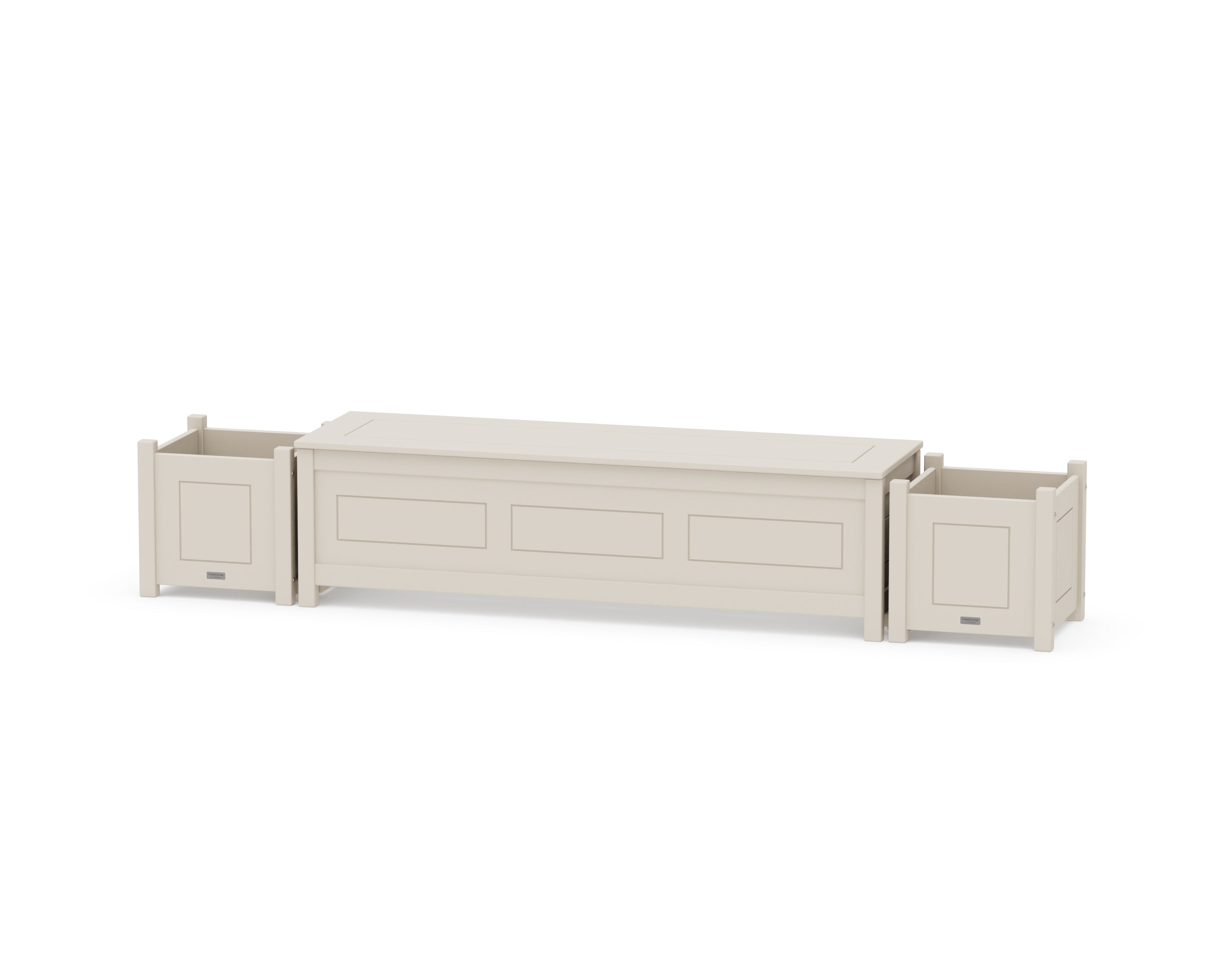 Country Living 60" Country Living Straight Planter Storage Bench Set in Sand