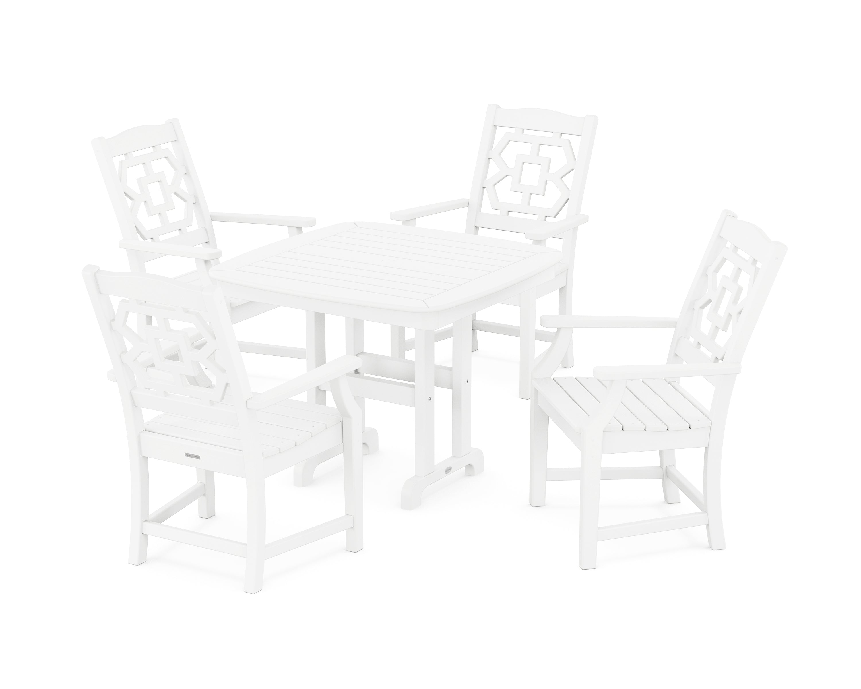 Martha Stewart by POLYWOOD® Chinoiserie 5-Piece Dining Set in White