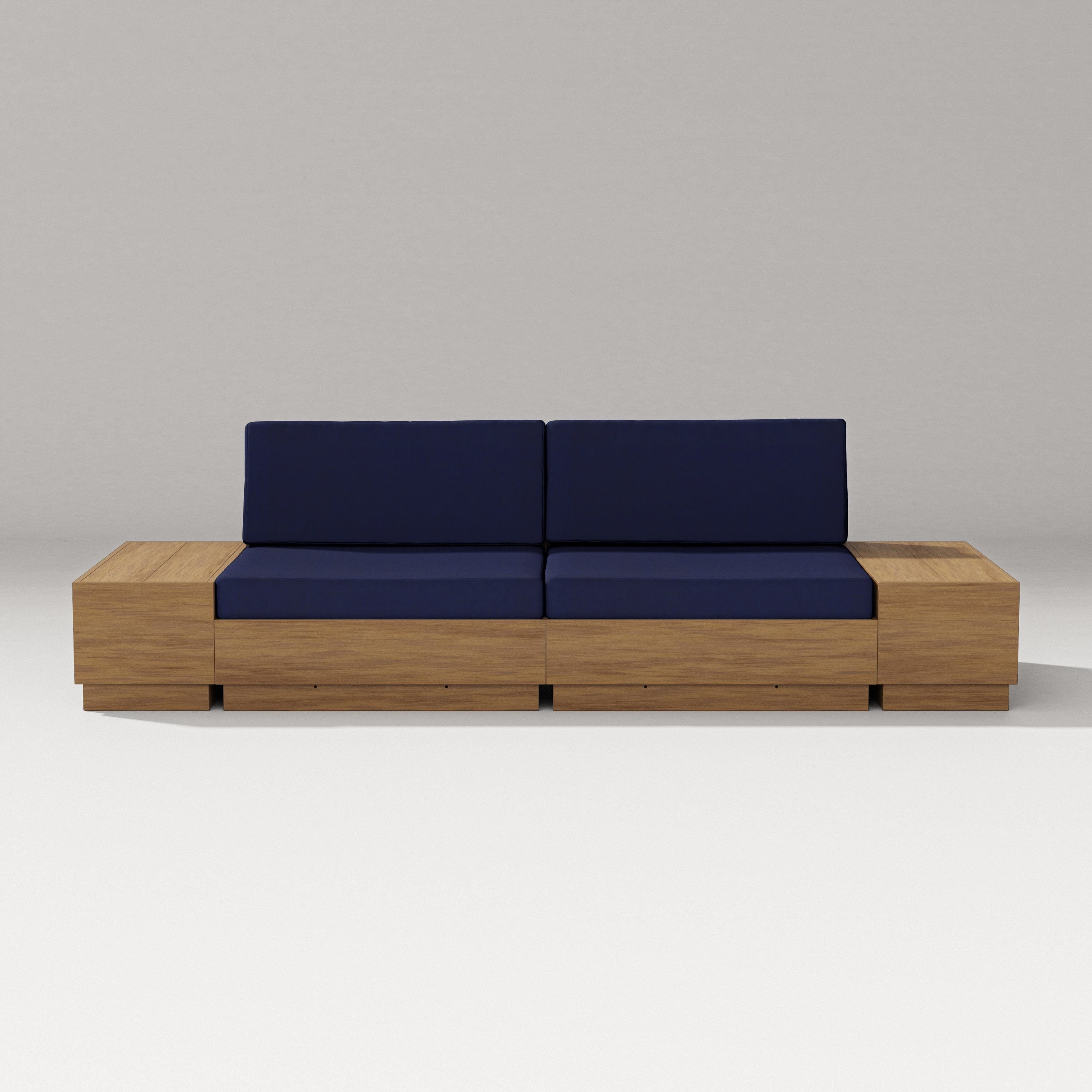 PW Designer Series Elevate 4-Piece Loveseat Sectional in Natural / Navy