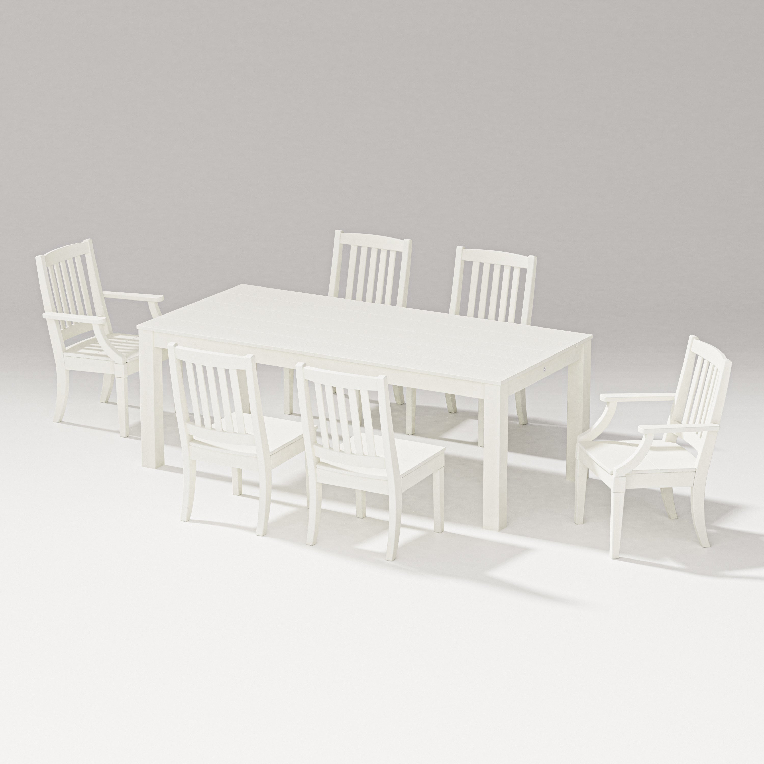 PW Designer Series Estate 7-Piece Parsons Table Dining Set in Vintage White
