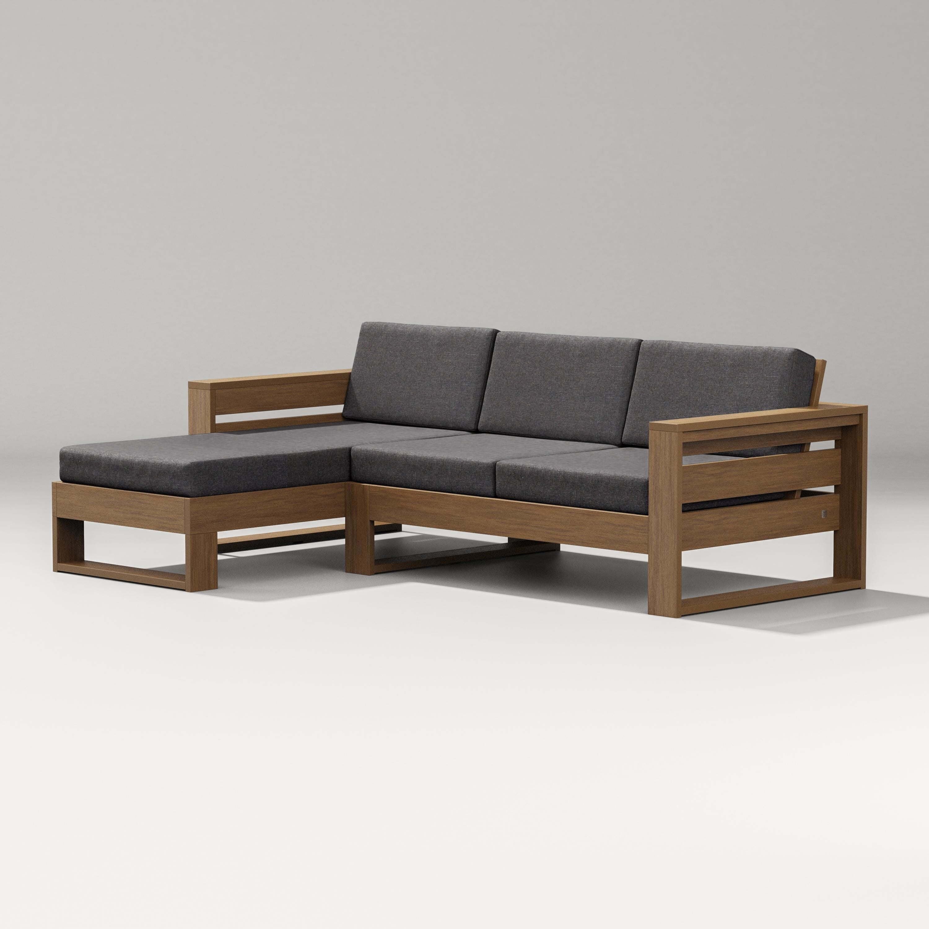 PW Designer Series Latitude Left Chaise Sectional in Natural / Ash Charcoal