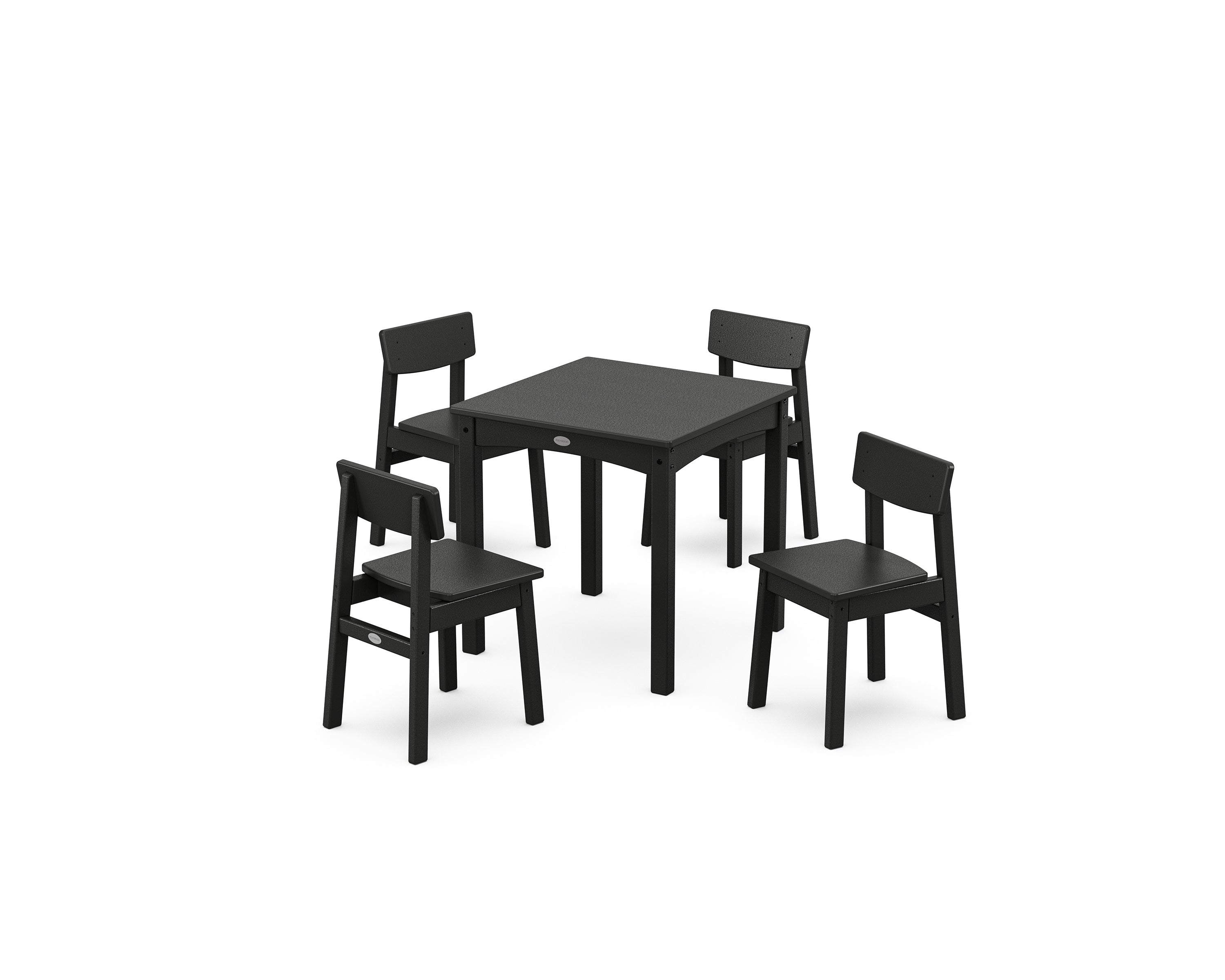 POLYWOOD Modern Studio Kids 5-Piece Dining Set in Black