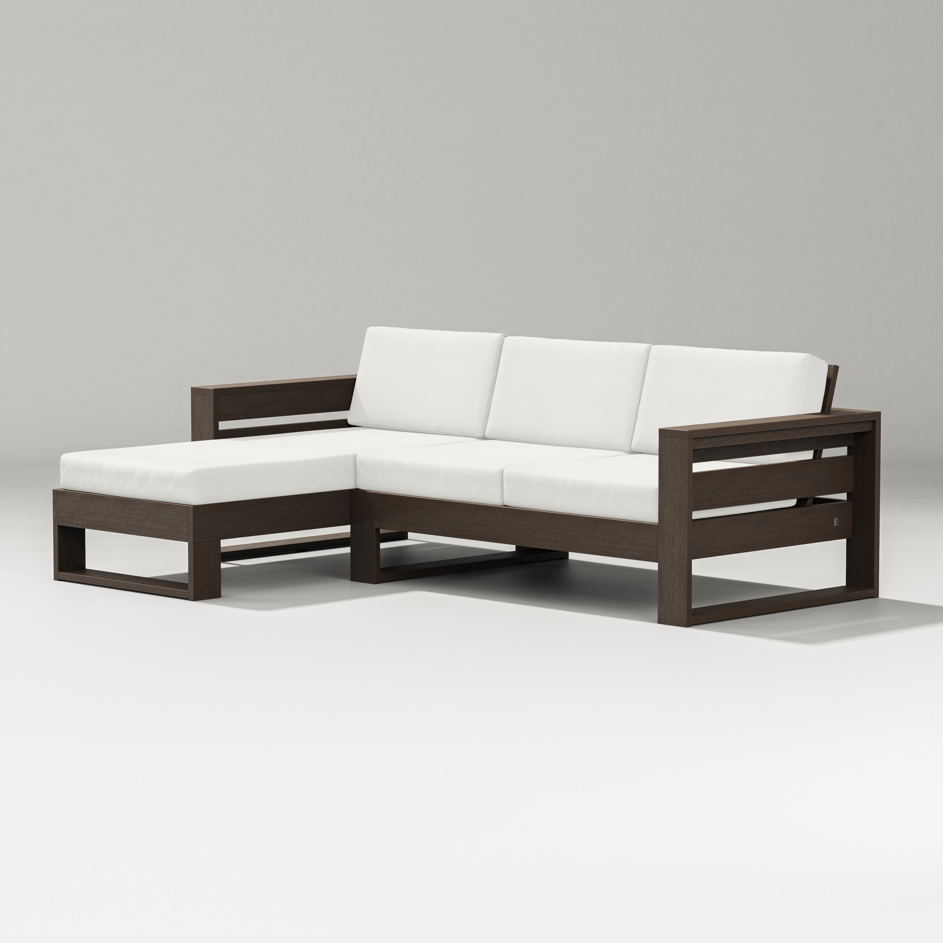 PW Designer Series Latitude Left Chaise Sectional in Kona / Natural Linen