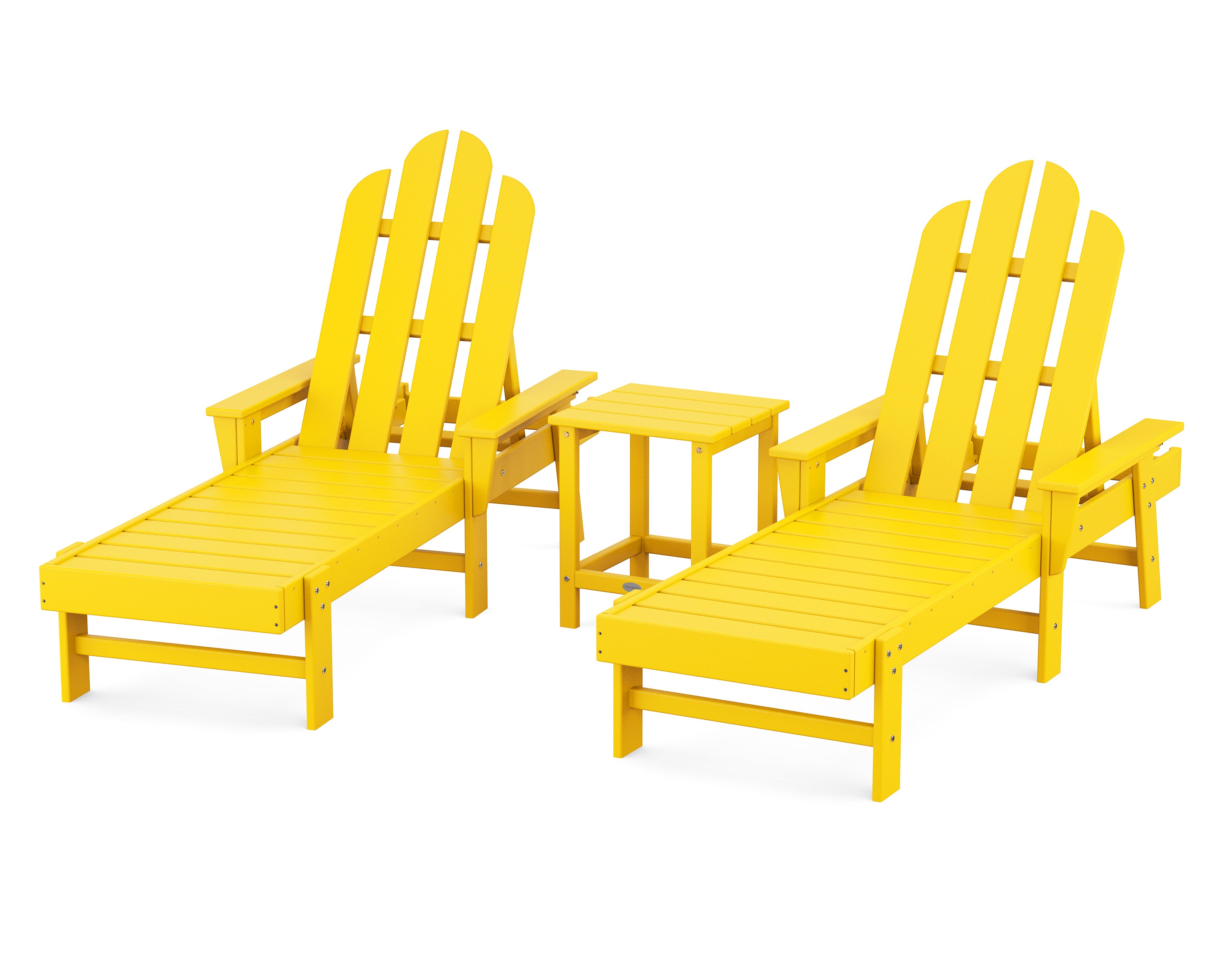 POLYWOOD Long Island Chaise 3-Piece Set in Lemon