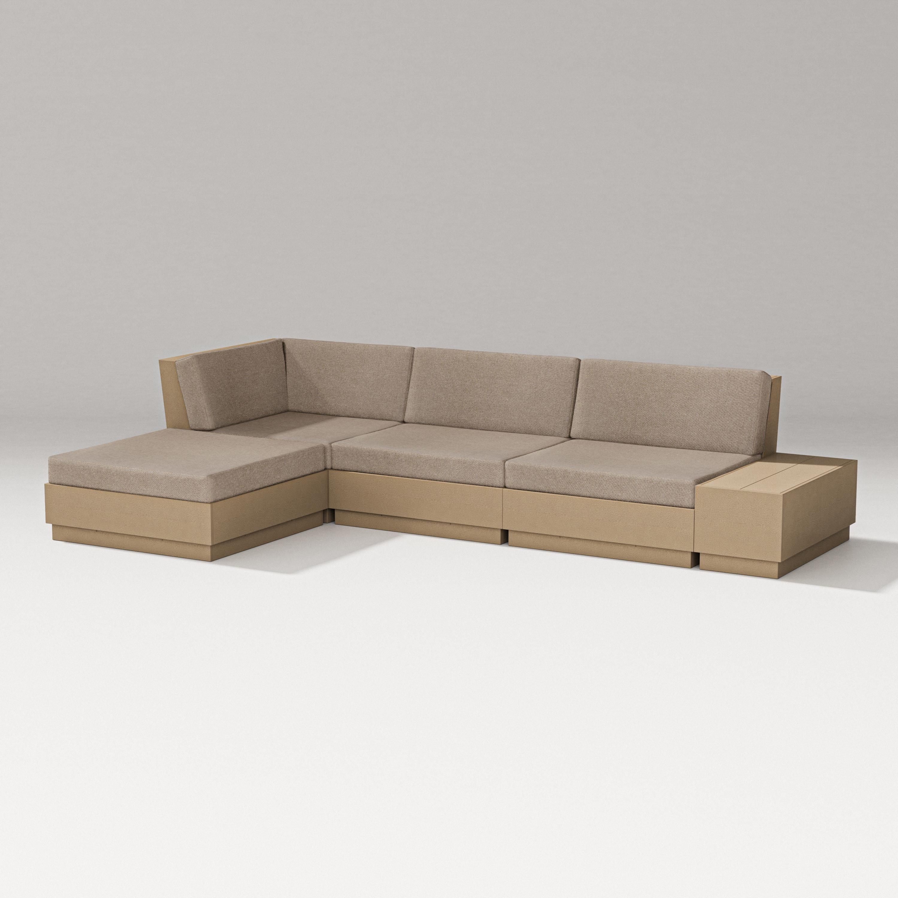 PW Designer Series Elevate Chaise Sectional in Vintage Sahara / Spiced Burlap