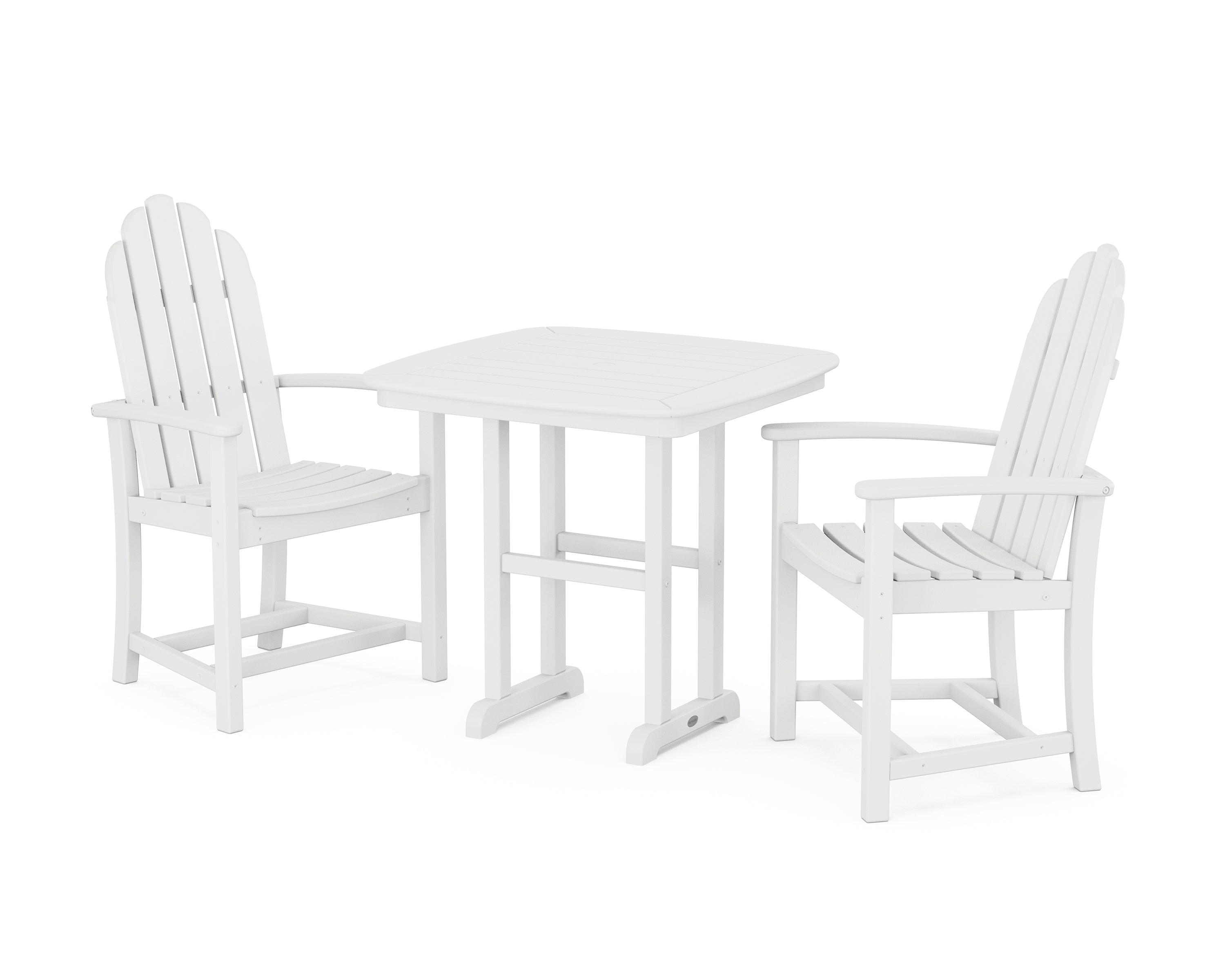 POLYWOOD® Classic Adirondack 3-Piece Dining Set in White