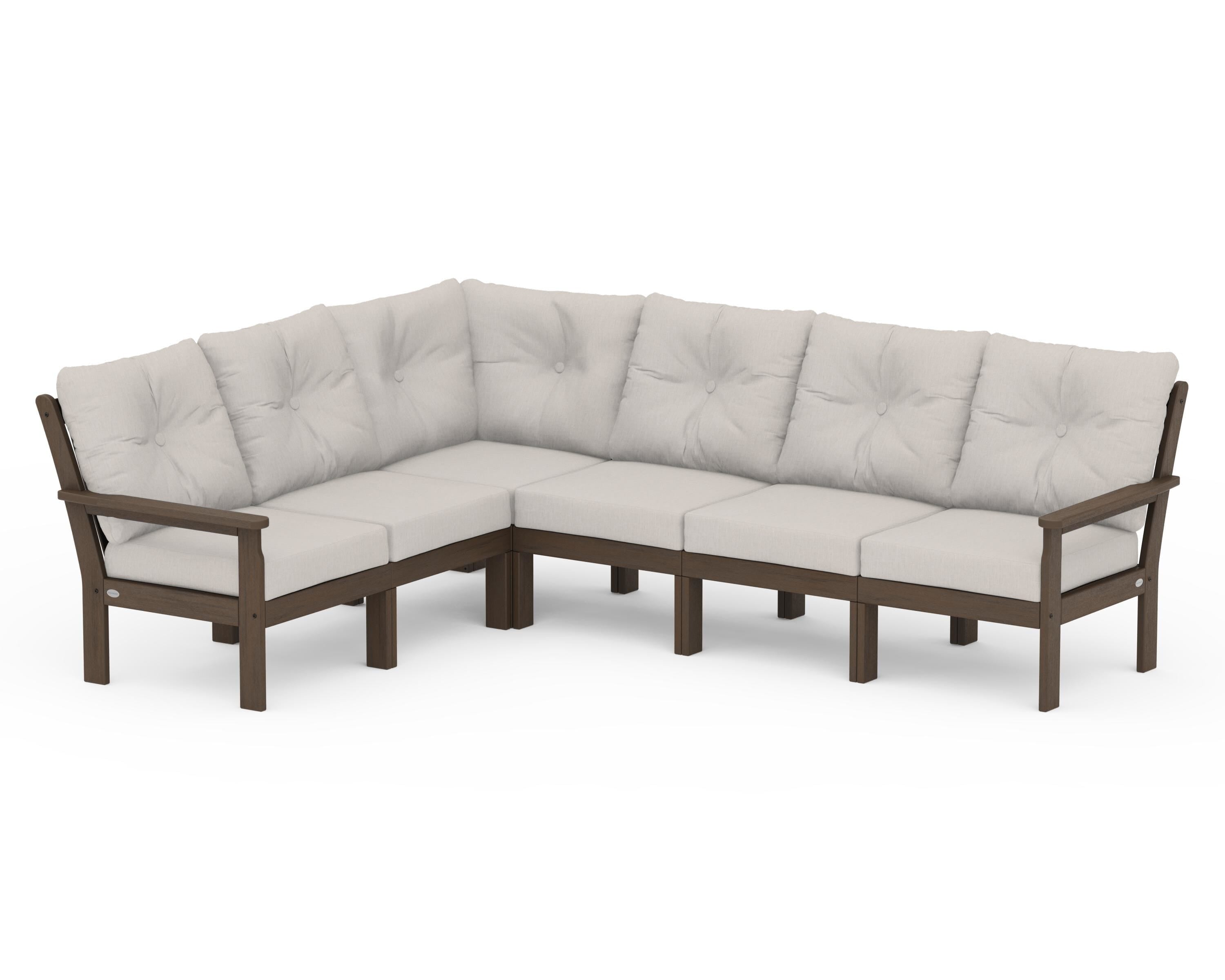 POLYWOOD Vineyard 6-Piece Sectional in Kona / Cast Ash