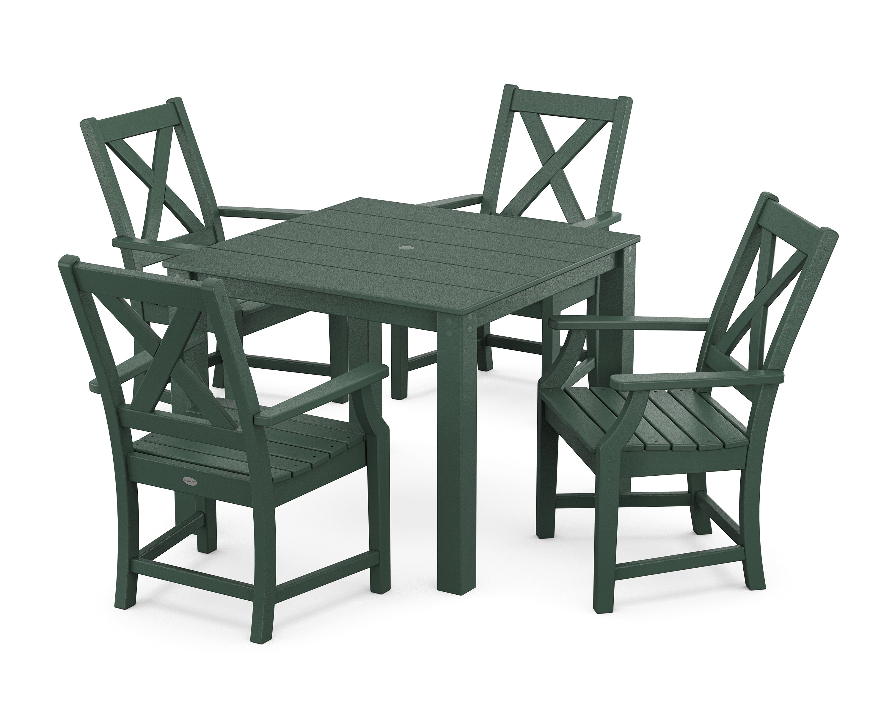 POLYWOOD® Braxton 5-Piece Parsons Dining Set in Green