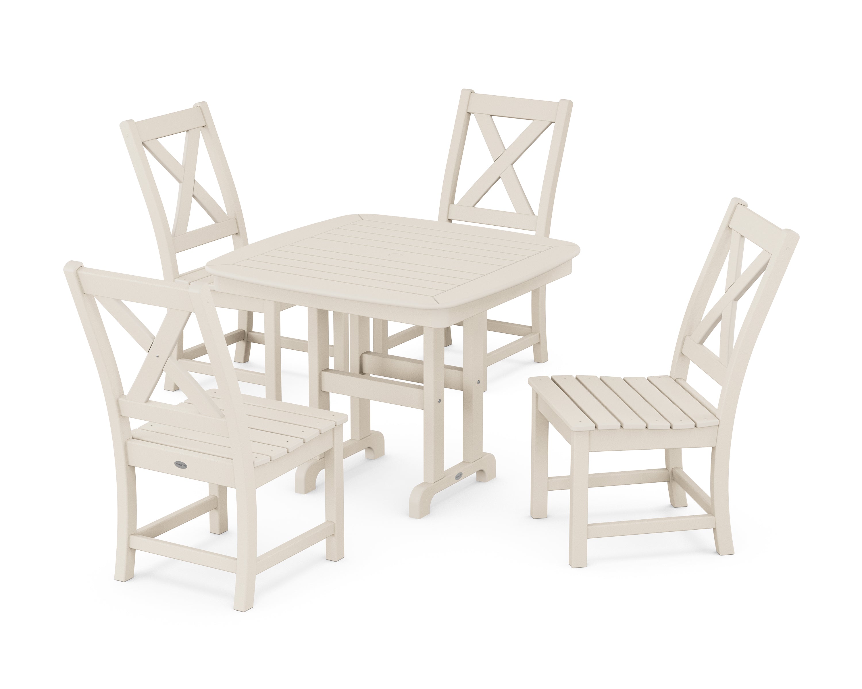 POLYWOOD® Braxton Side Chair 5-Piece Dining Set in Sand