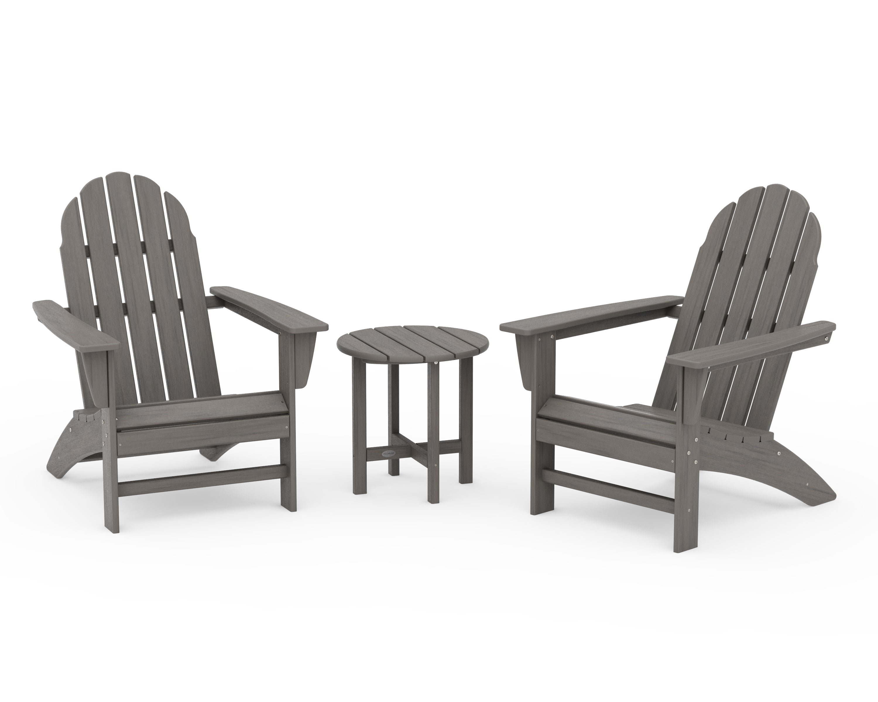 POLYWOOD Vineyard 3-Piece Adirondack Set in Driftwood