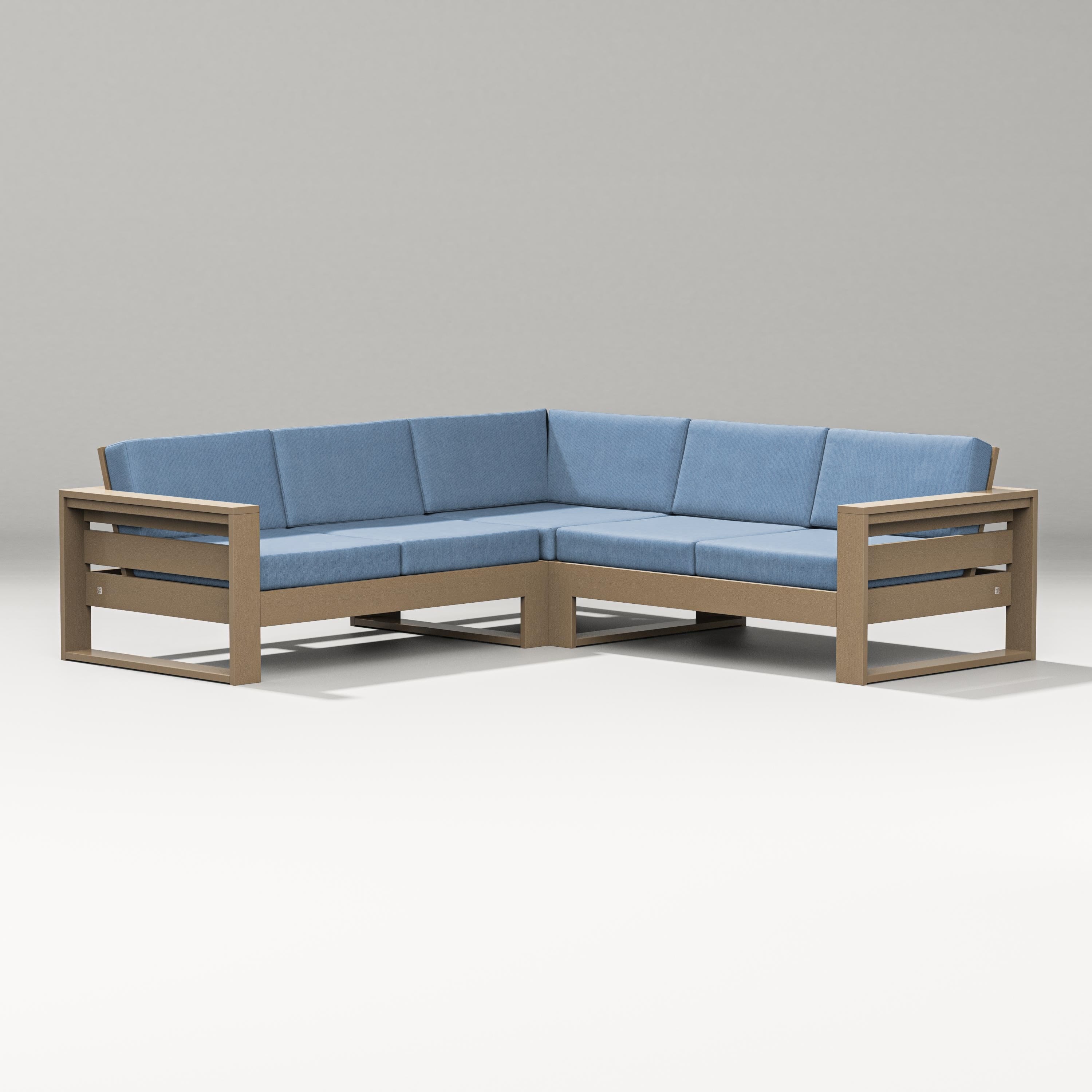PW Designer Series Latitude Corner Sectional in Vintage Sahara / Sky Blue