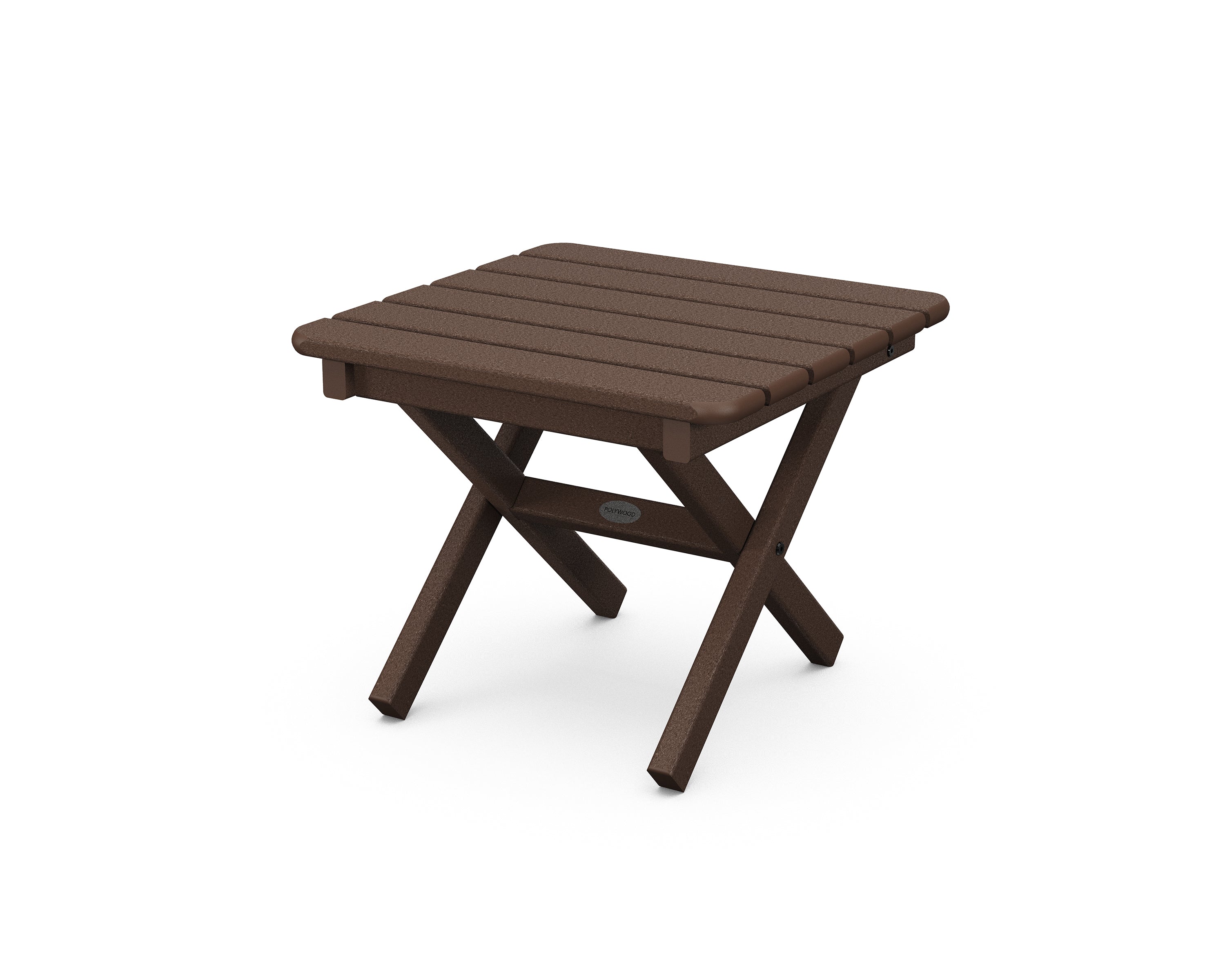 POLYWOOD Square 18" Folding Side Table in Mahogany