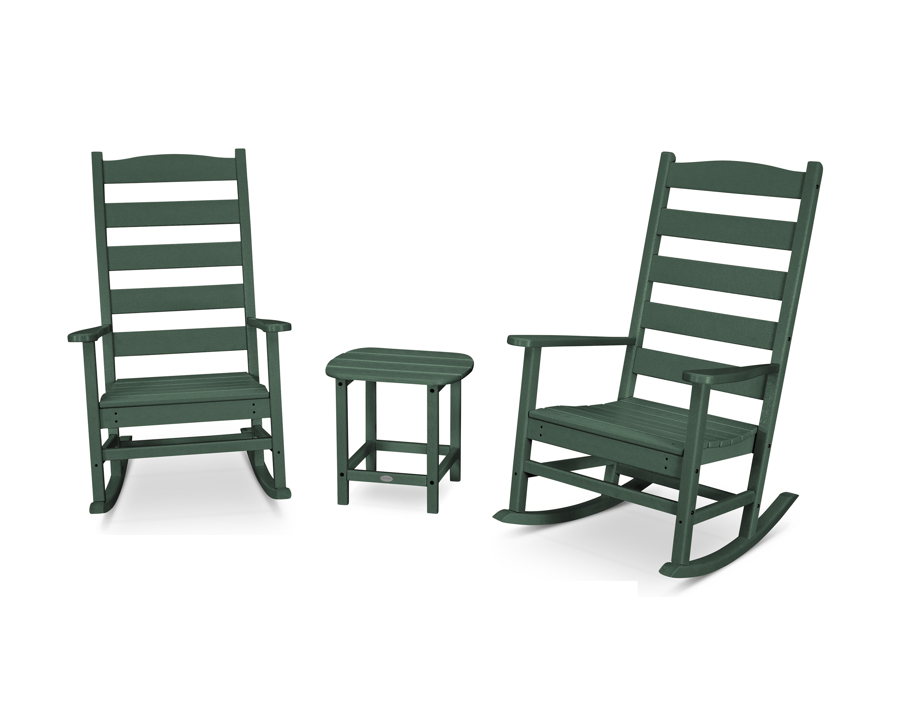 POLYWOOD® Shaker 3-Piece Porch Rocking Chair Set in Green