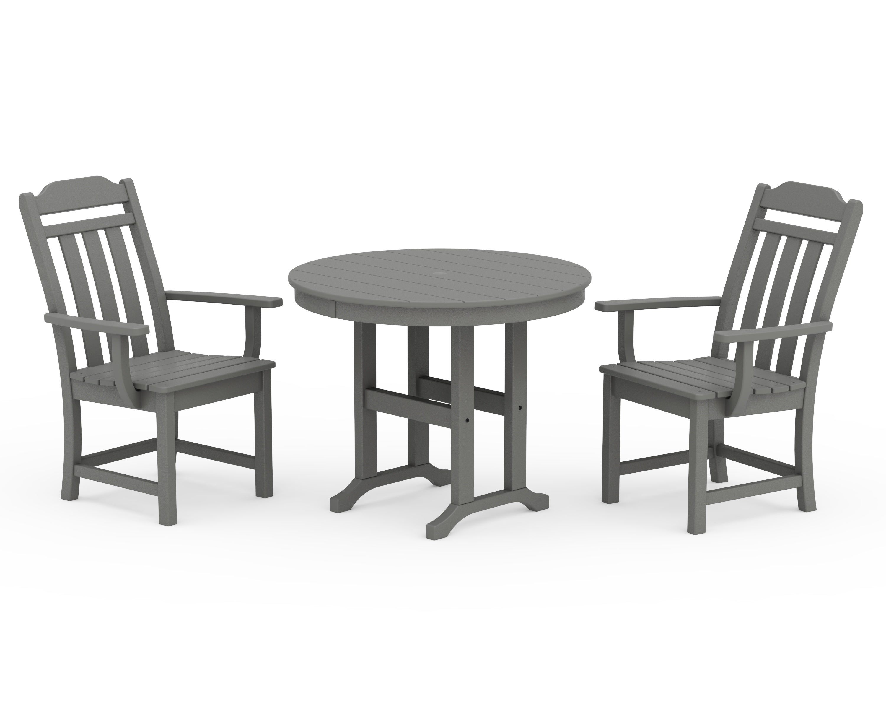 Country Living Cottage 3-Piece Farmhouse Dining Set in Slate Grey