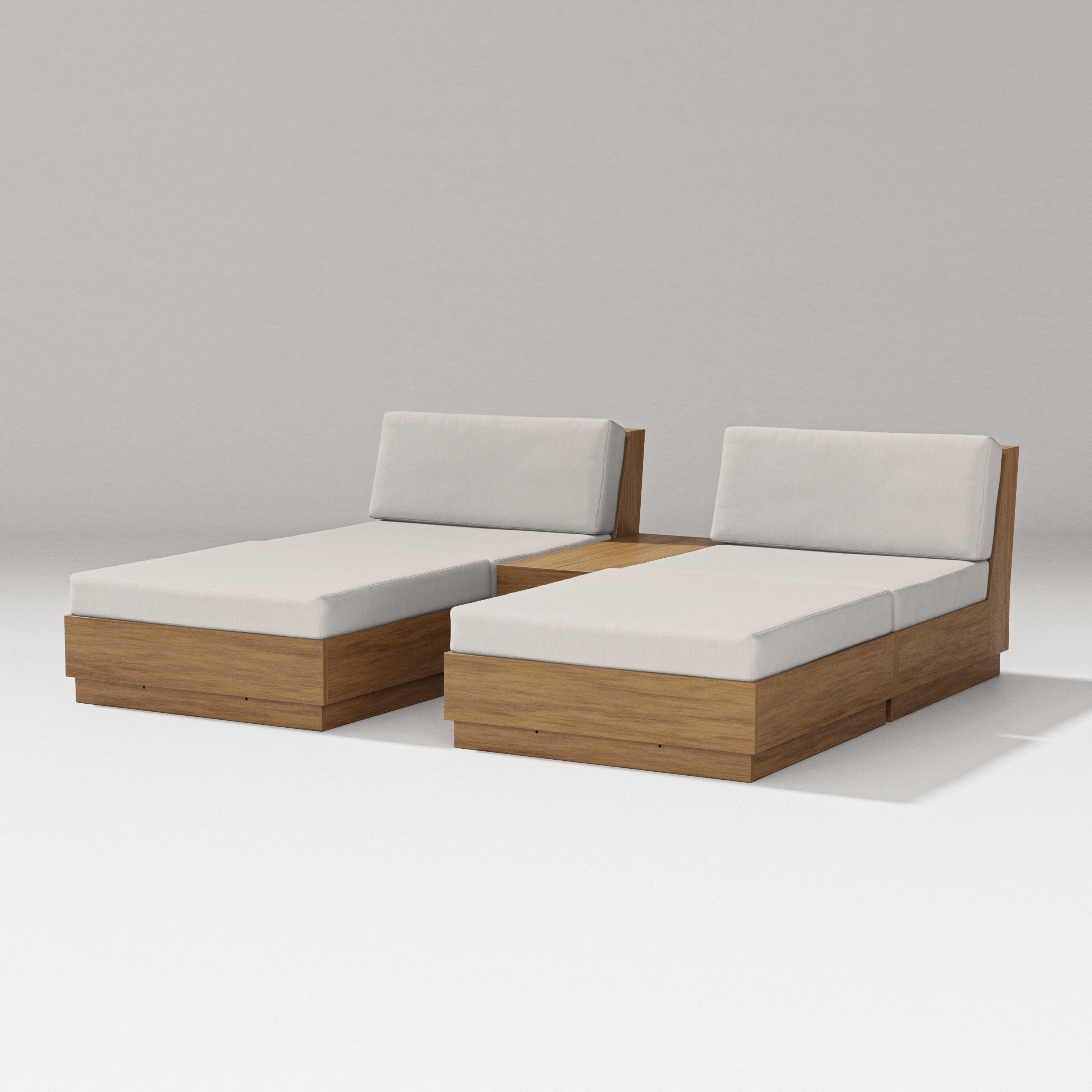 PW Designer Series Elevate Double Chaise Set in Natural / Cast Ash