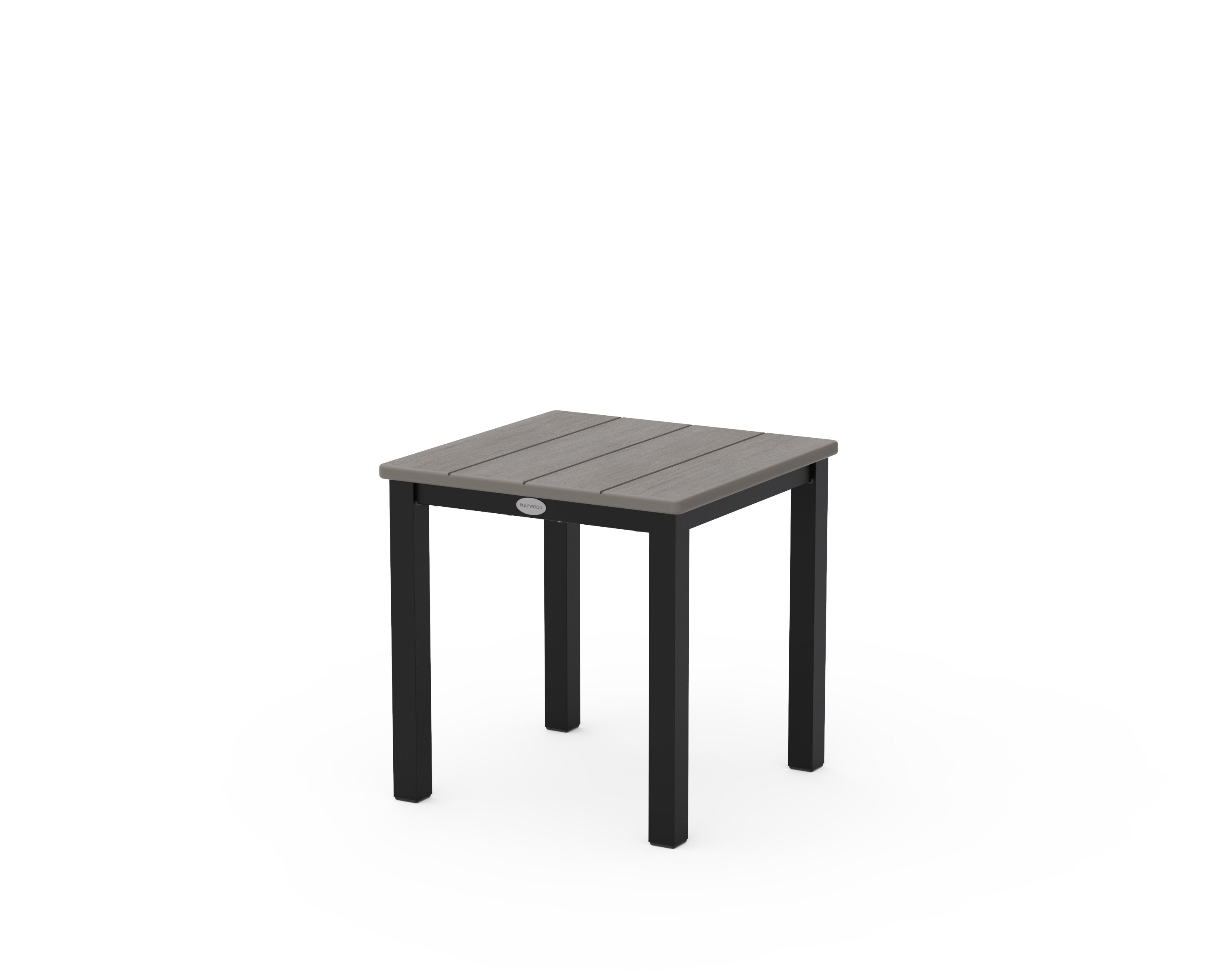 POLYWOOD Main Street 18" Side Table in Black / Driftwood