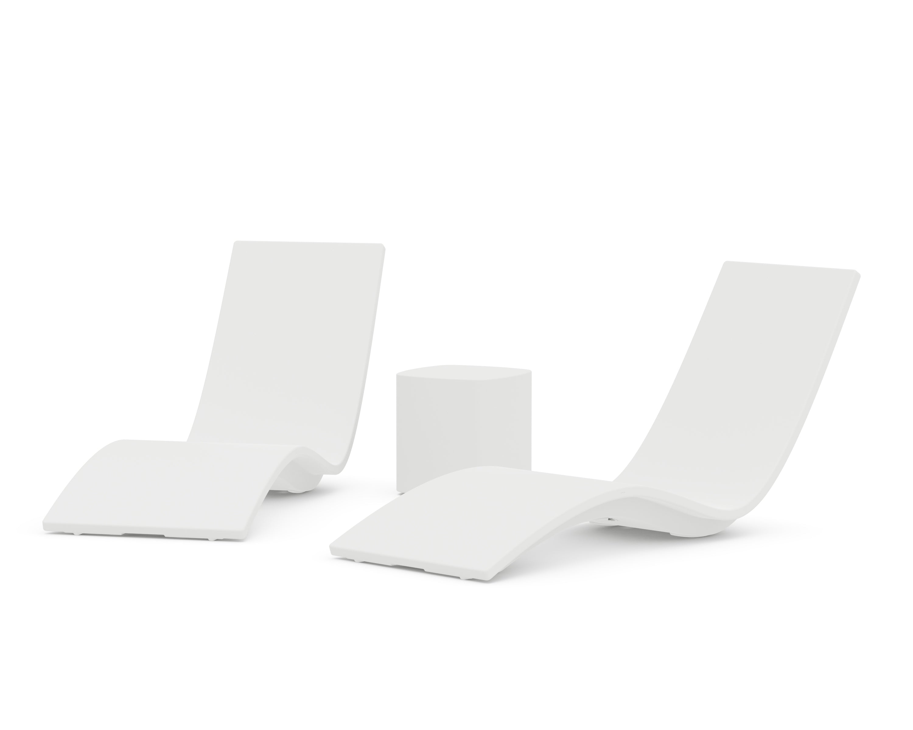 POLYWOOD Laguna 3-Piece In-Pool Chaise Lounge Set in White