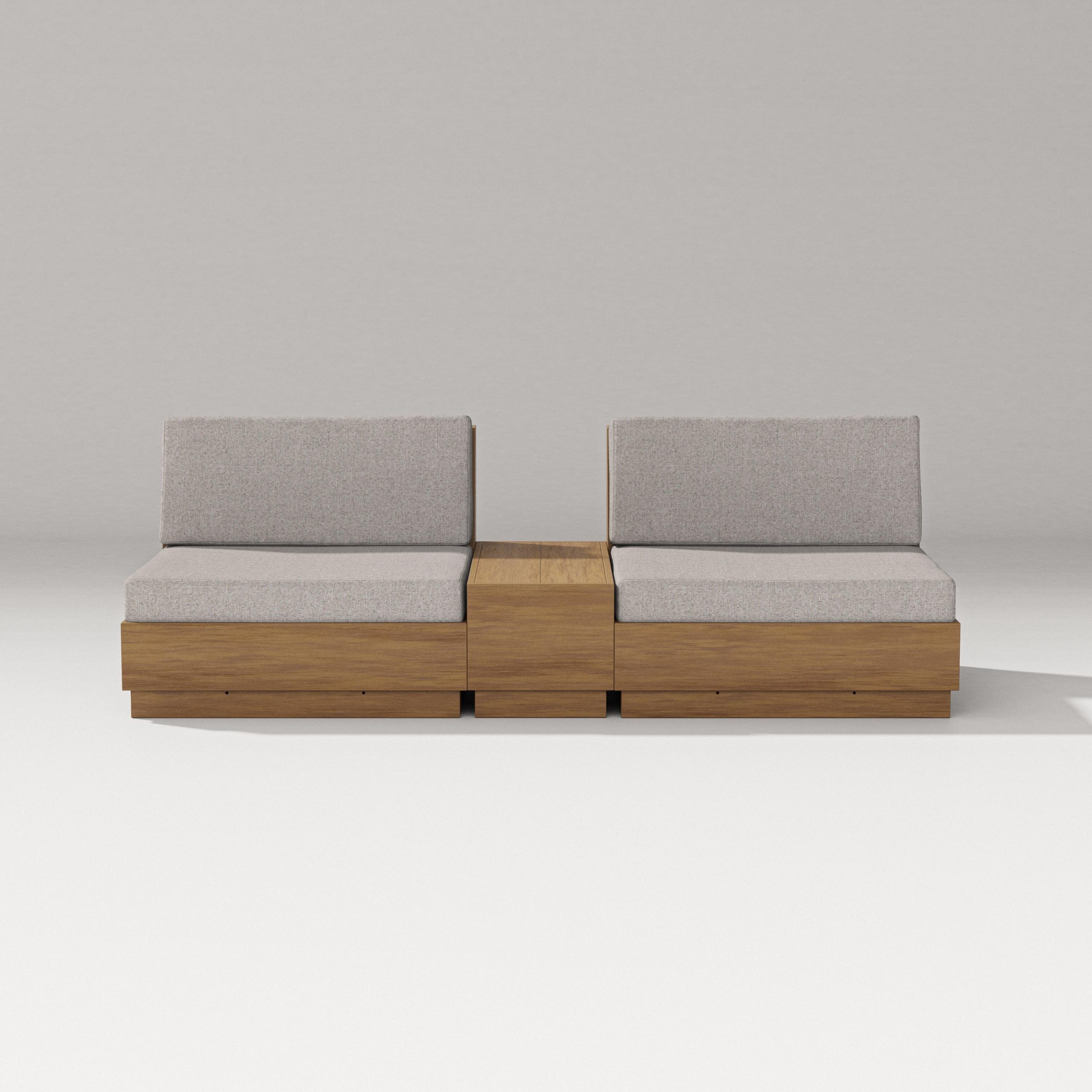 PW Designer Series Elevate Lounge Chair Set in Natural / Weathered Tweed