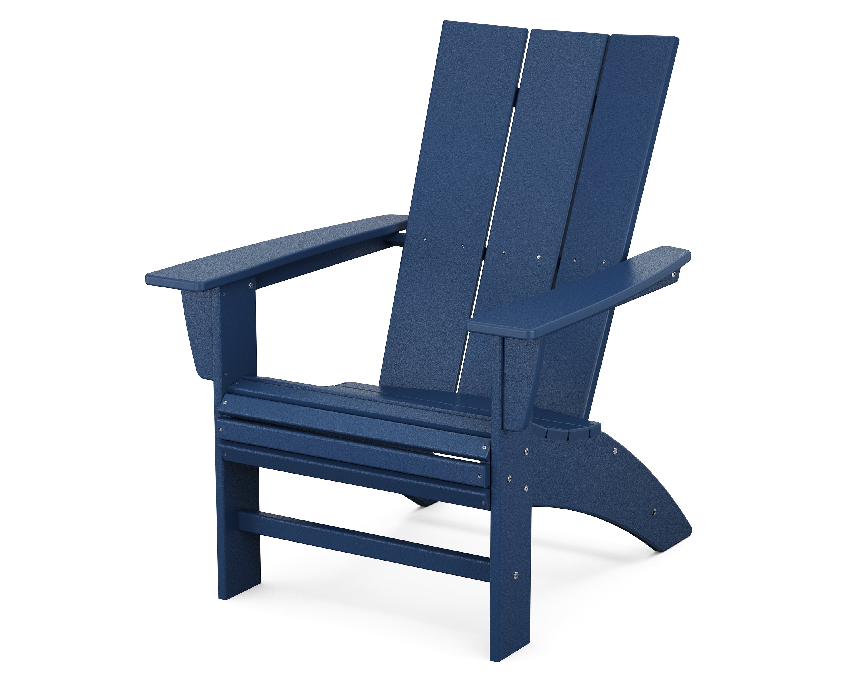 POLYWOOD Modern Curveback Adirondack Chair in Navy