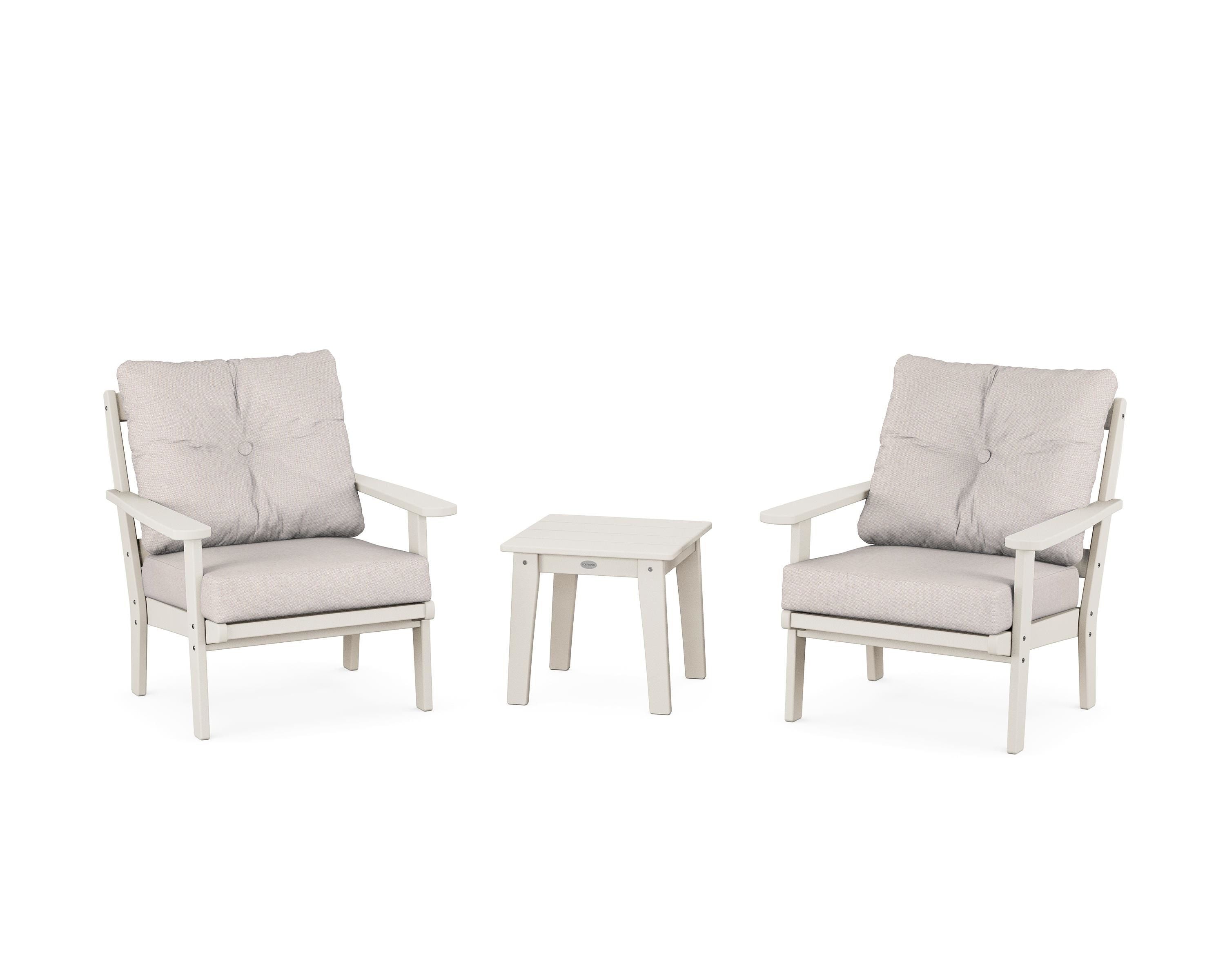 POLYWOOD Mission 3-Piece Deep Seating Set in Sand / Dune Burlap