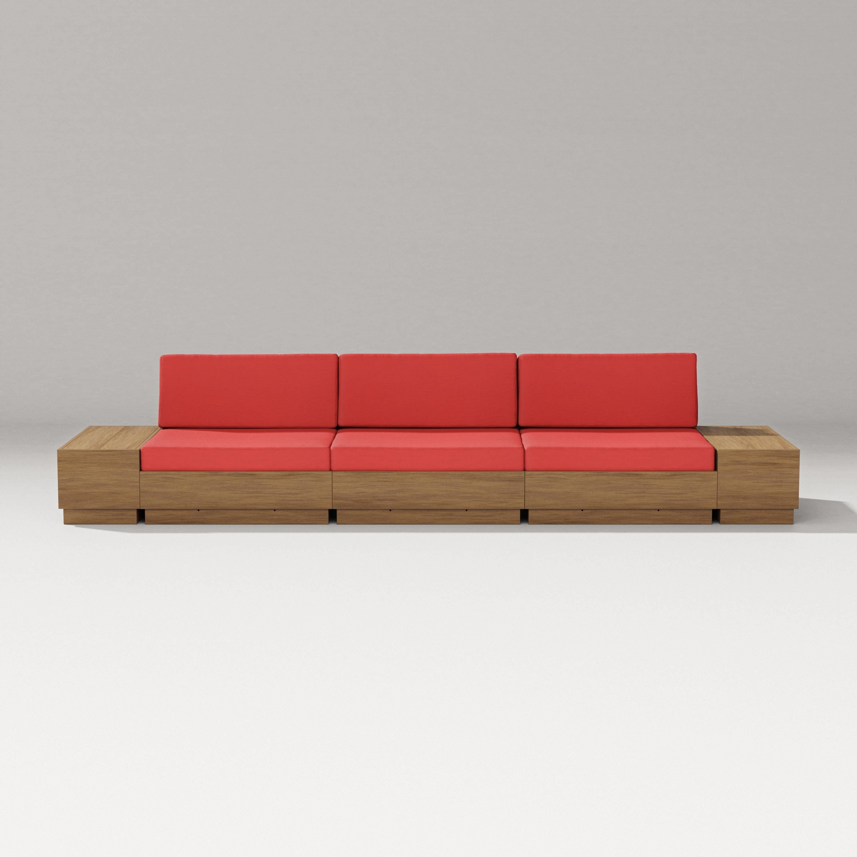 PW Designer Series Elevate Straight Sectional in Natural / Crimson Linen